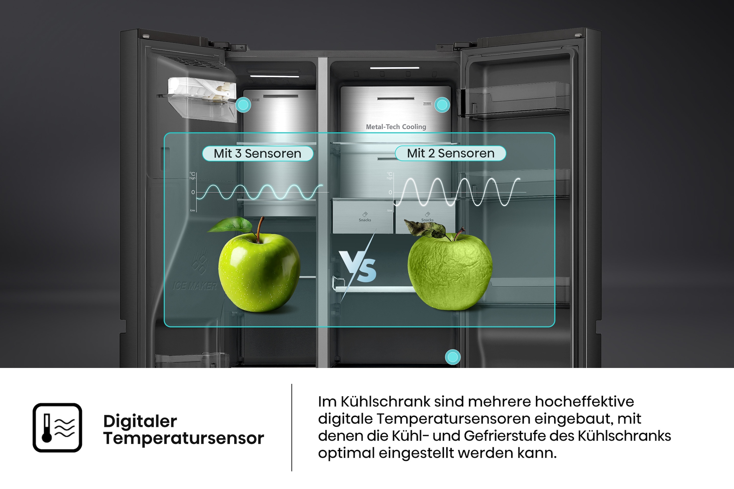 Hisense Side-by-Side »RS9P628GPFE«, großes SMART-Display