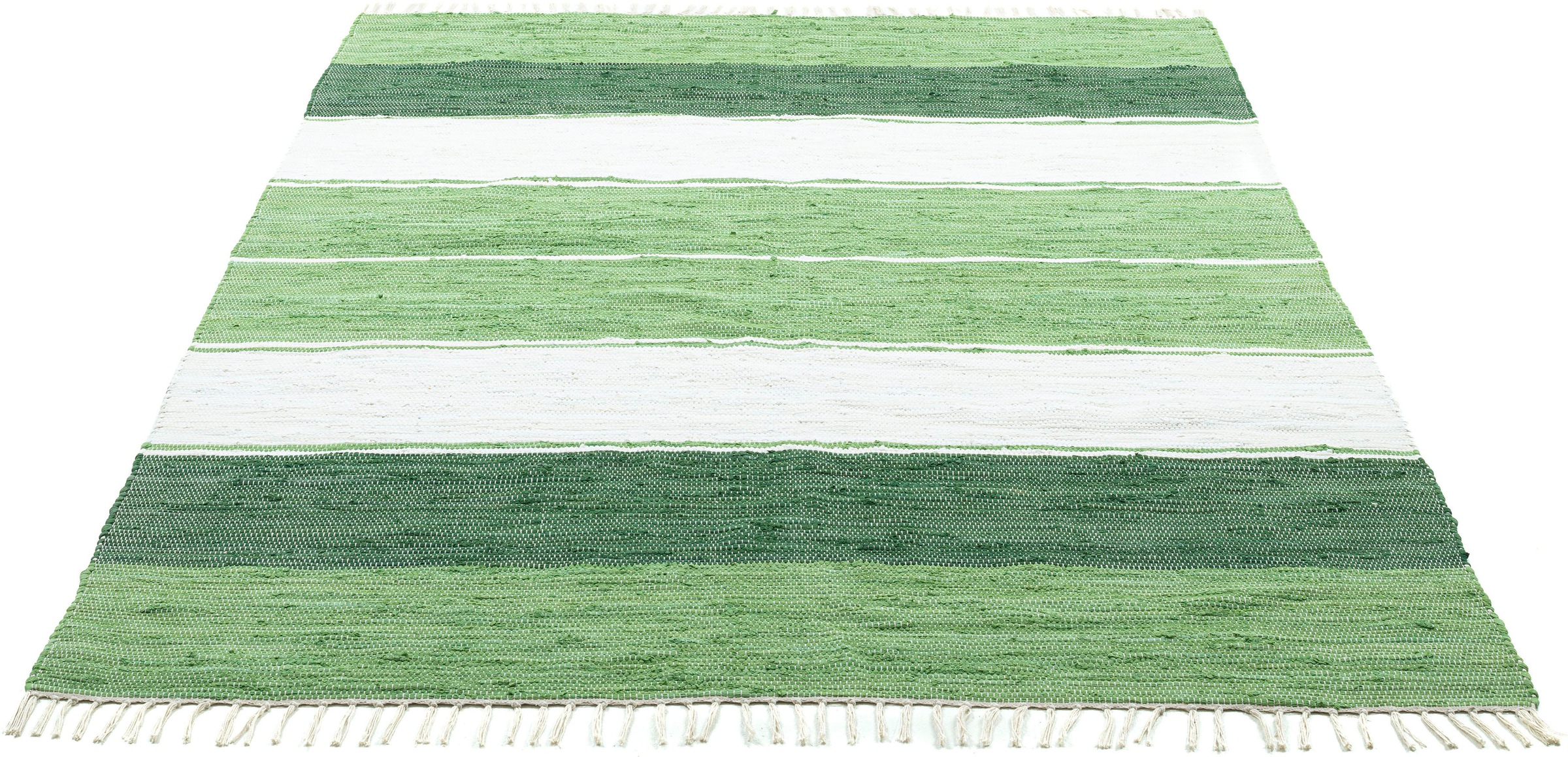 THEKO Teppich »Stripe Cotton, handgewebt«, rechteckig, 5 mm Höhe, Flachgewe günstig online kaufen