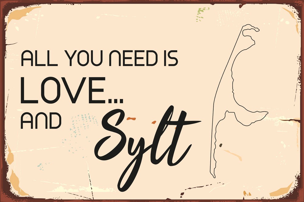 queence Metallbild »Love and Sylt« Schriftzug   Schriftzüge 1 Stk. tlg. Sta günstig online kaufen