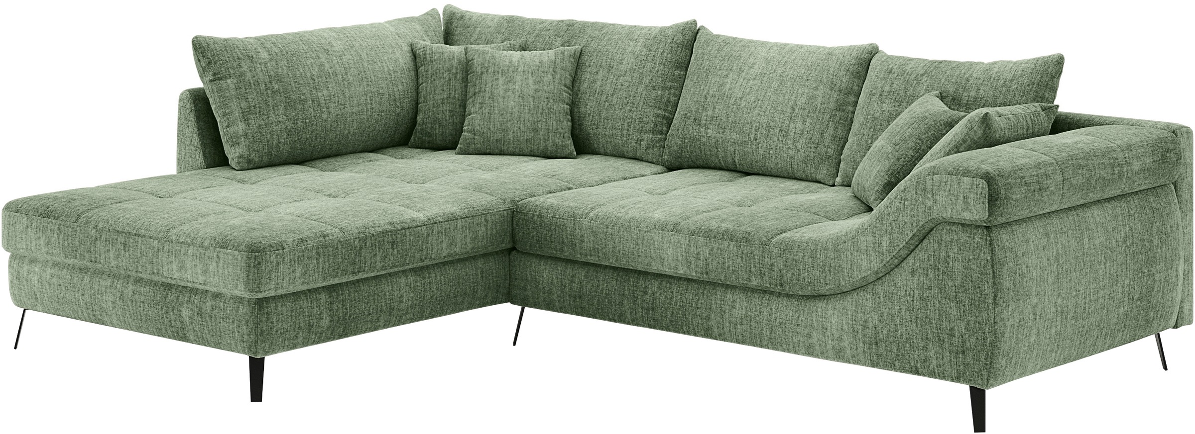 Mr. Couch Ecksofa »Portofino L-Form«, 4 Bezugsqualitäten, 13,5 cm hohe Meta günstig online kaufen