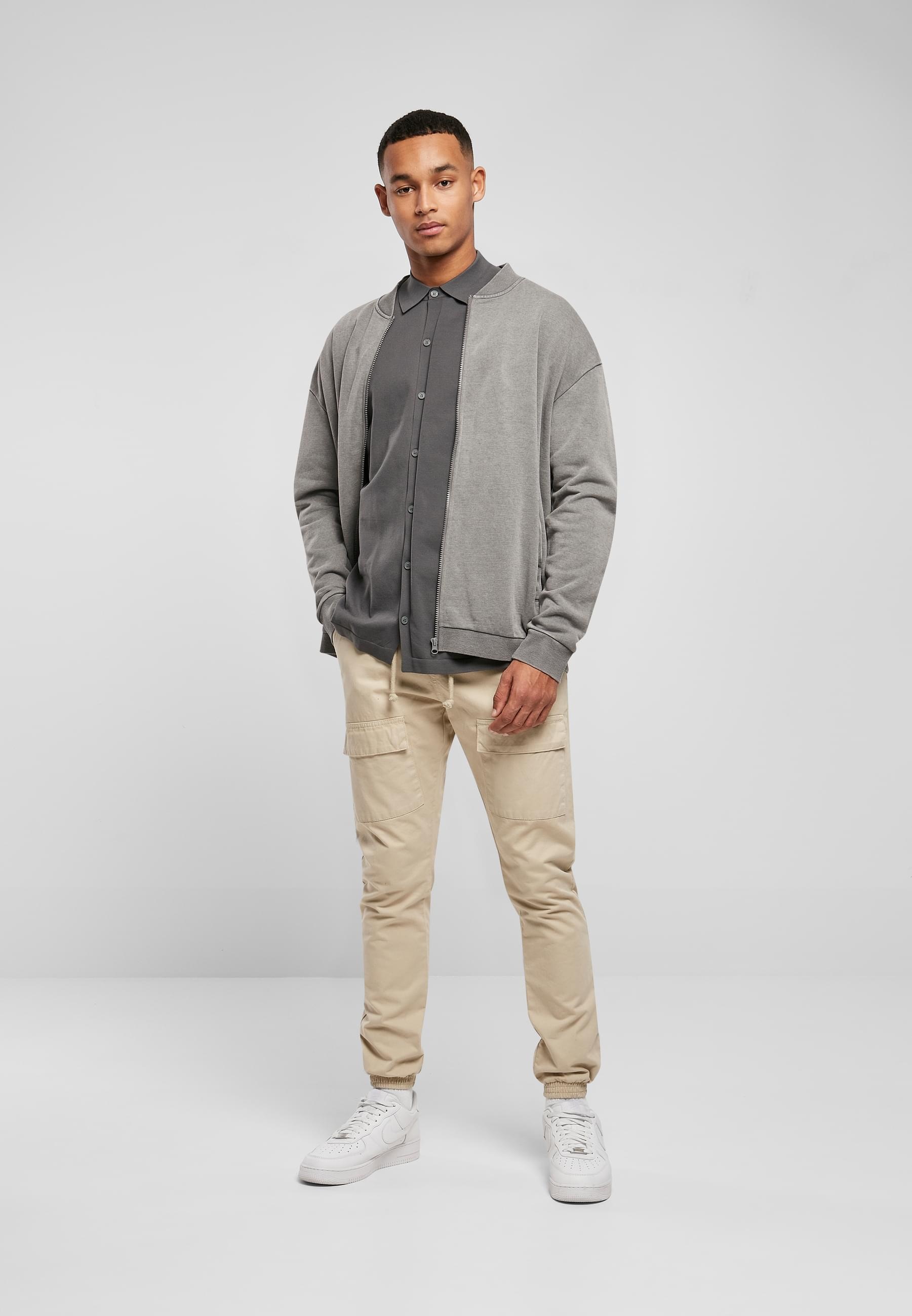 URBAN CLASSICS Bomberjacke »Urban Classics Herren Washed Sweat Bomber« 1 Stk. tlg. ohne Kapuze