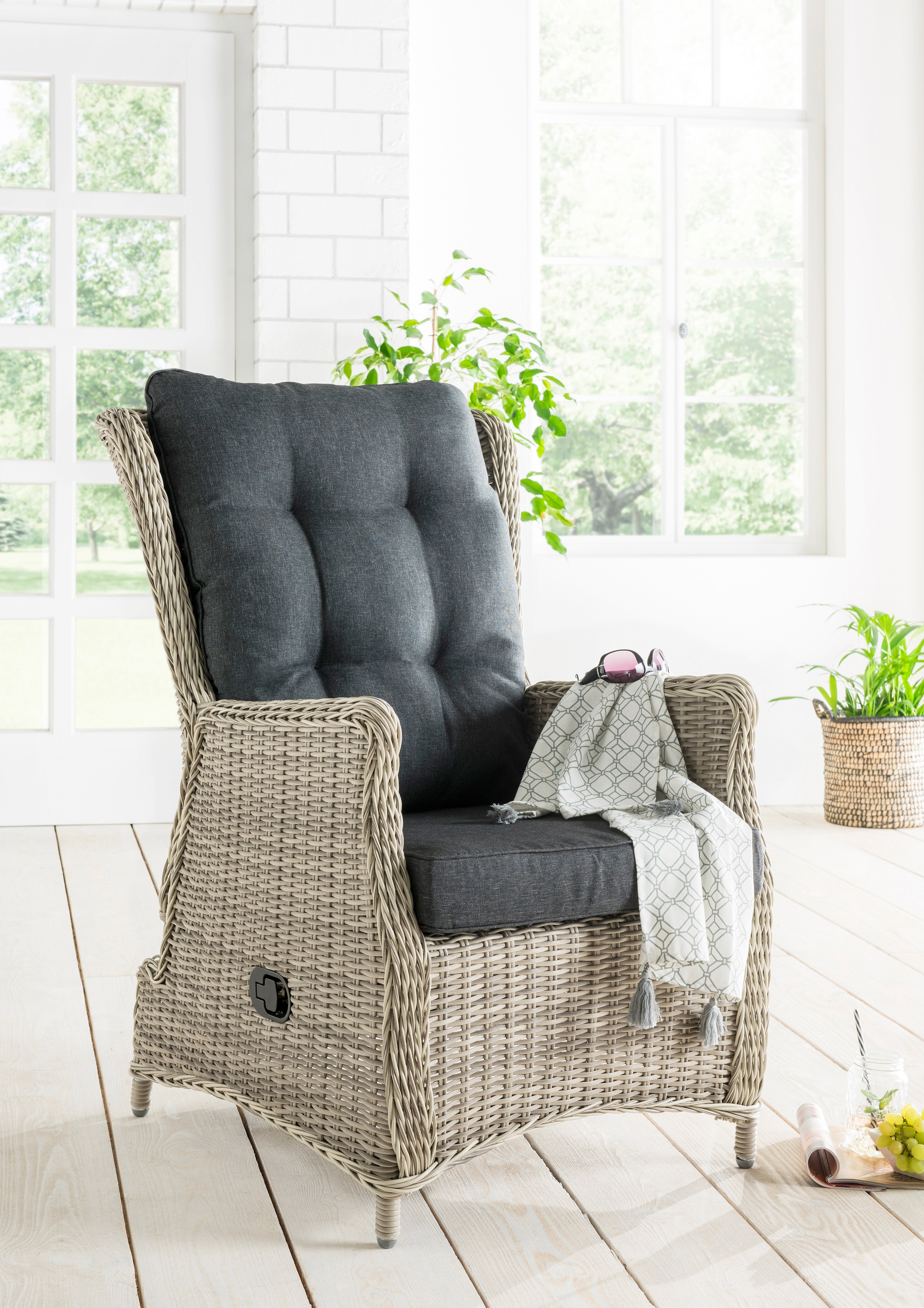 Destiny Gartenlounge-Set »CASA RELAX CASA« 1x Sessel, 1x Fußhocker, inkl. A günstig online kaufen