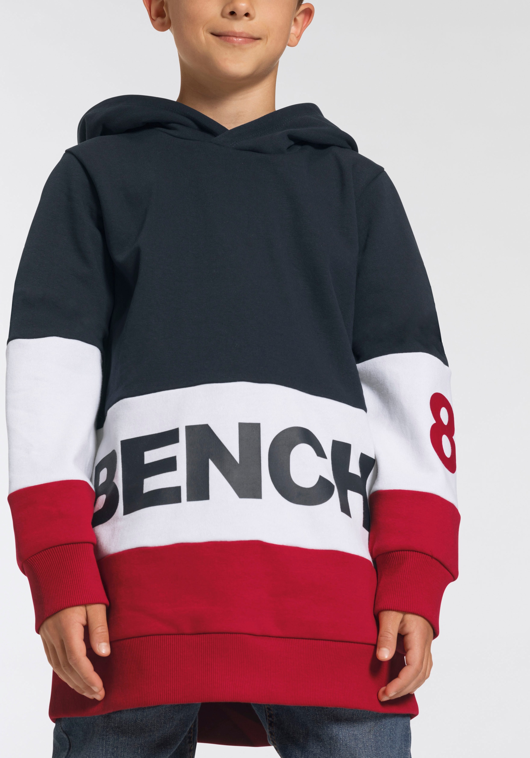 Online-Shop Kapuzensweatshirt, Design colourblocking Bench. kaufen im im