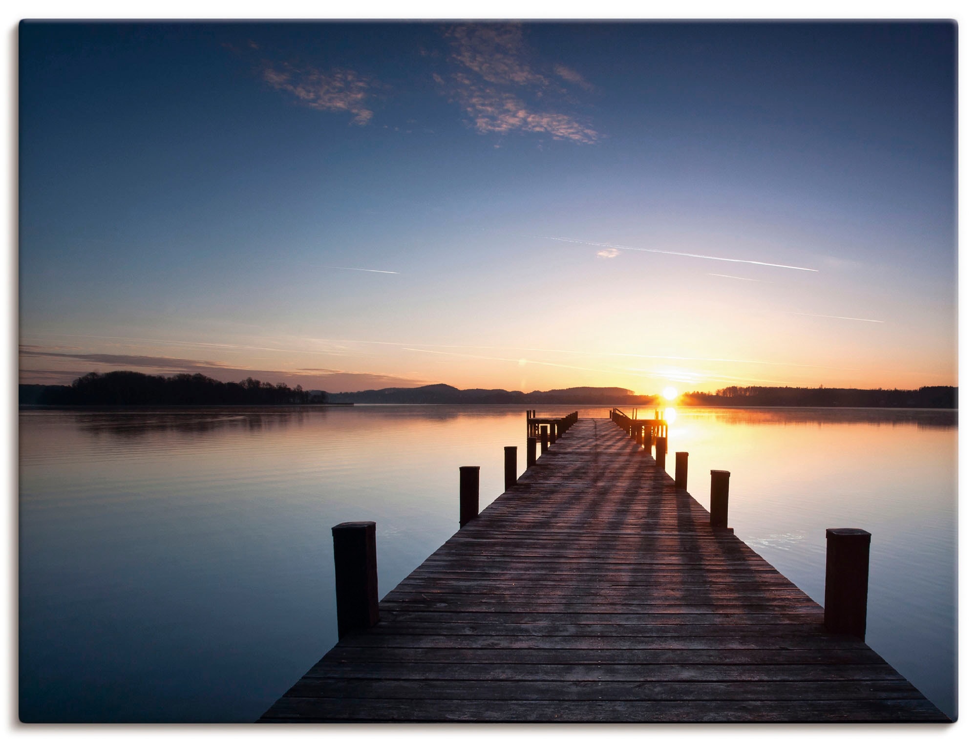 Artland Leinwandbild »Sonnenstrahlen - Sonnenuntergang«, Gewässer, (1 St.), auf Keilrahmen gespannt