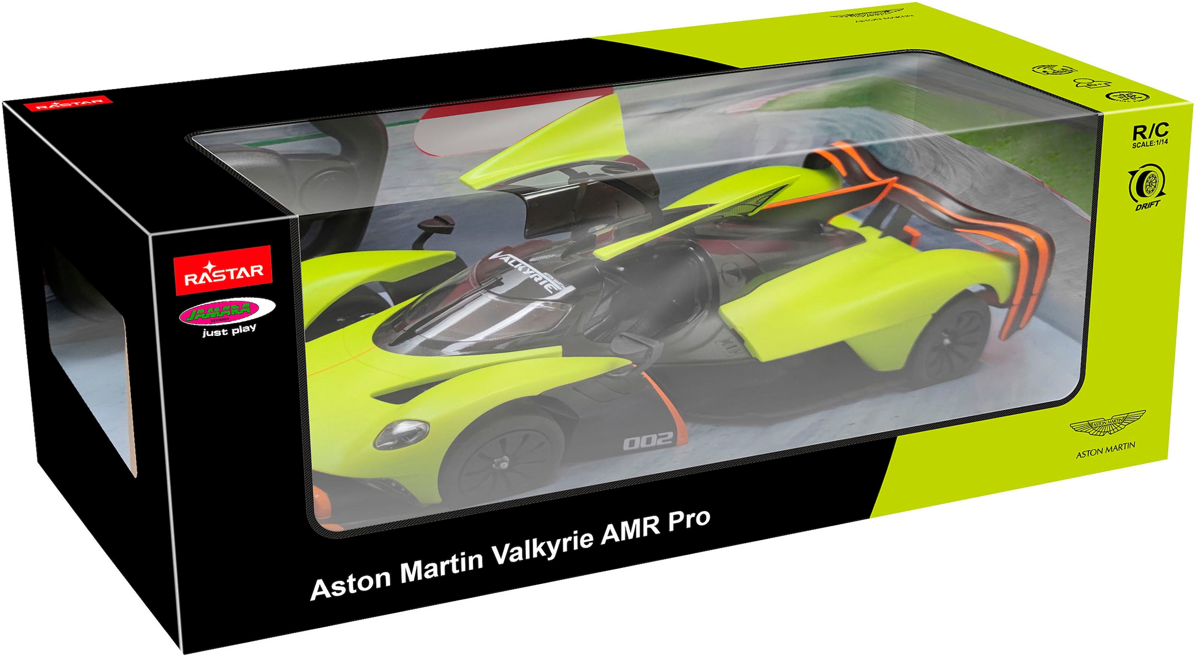 Jamara RC-Auto »Aston Martin Valkyrie AMR Pro, grün, 2,4GHz, Tür manuell«, mit LED Beleuchtung