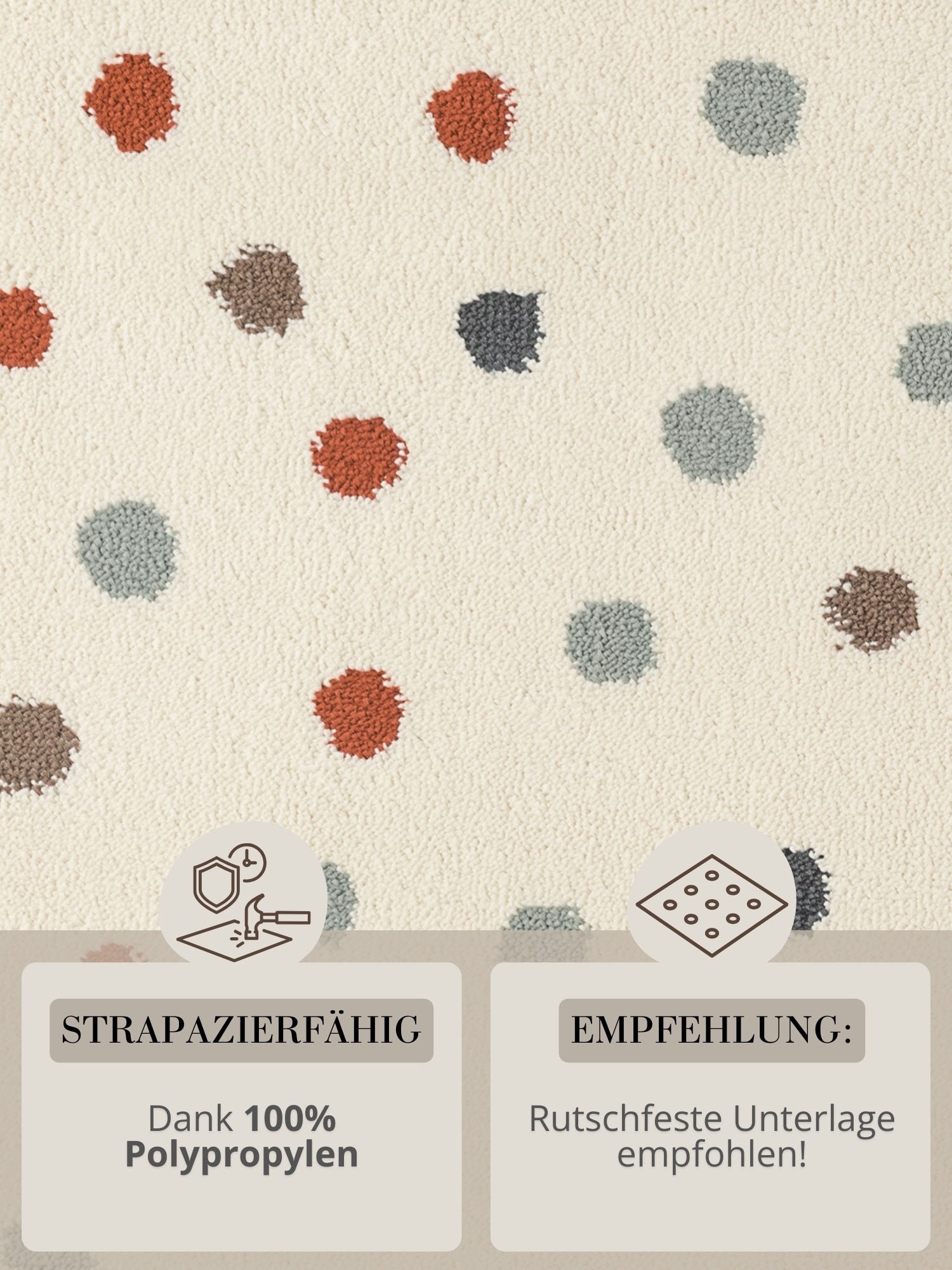 HANSE Home Kinderteppich »Konfetti« rund 10 mm Höhe Pflegeleicht, Weich, Kinderzimmer, Spielteppich, Spielunterlage