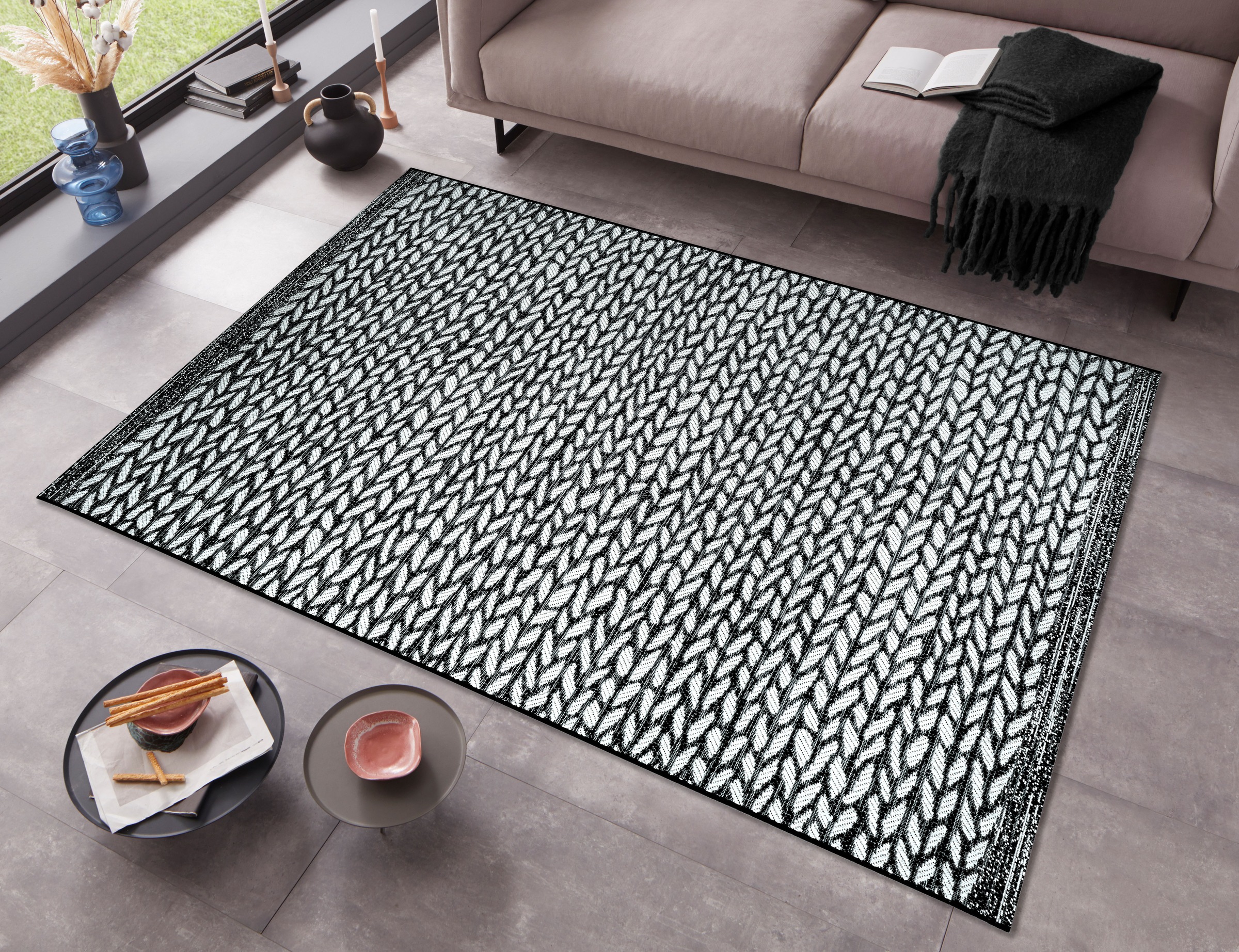 freundin Home Collection Designteppich »Pangala«, rechteckig, 4 mm Höhe, Flachgewebe Makramee Optik, Robust, Pflegeleicht