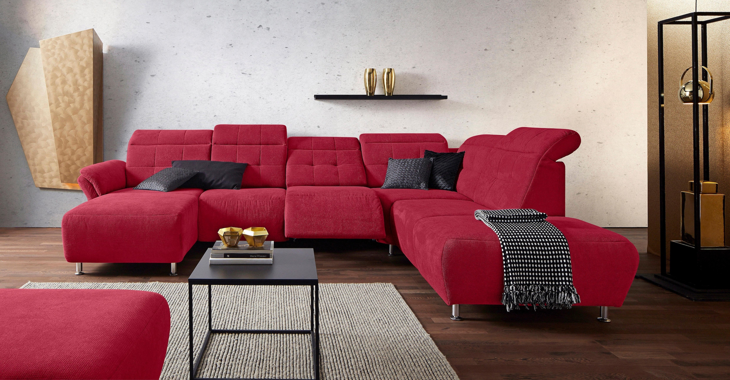 Home affaire Wohnlandschaft »Manhattan U-Form« 2 Sitze mit elektrischer Rel günstig online kaufen