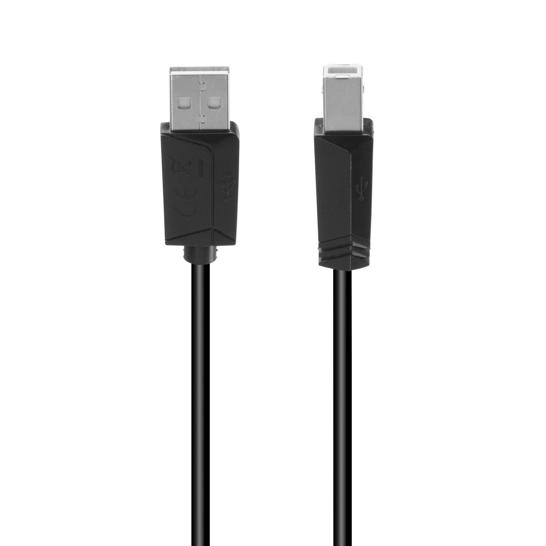 Hama USB-Kabel »USB-Kabel für PC und Notebook, USB-B auf USB-A, 1,50 - 5 m, Schwarz«, USB Typ A-USB Typ B, 300 cm, 480 Mbit/s, Knickschutz, schnelle und störungsfreie Übertragung