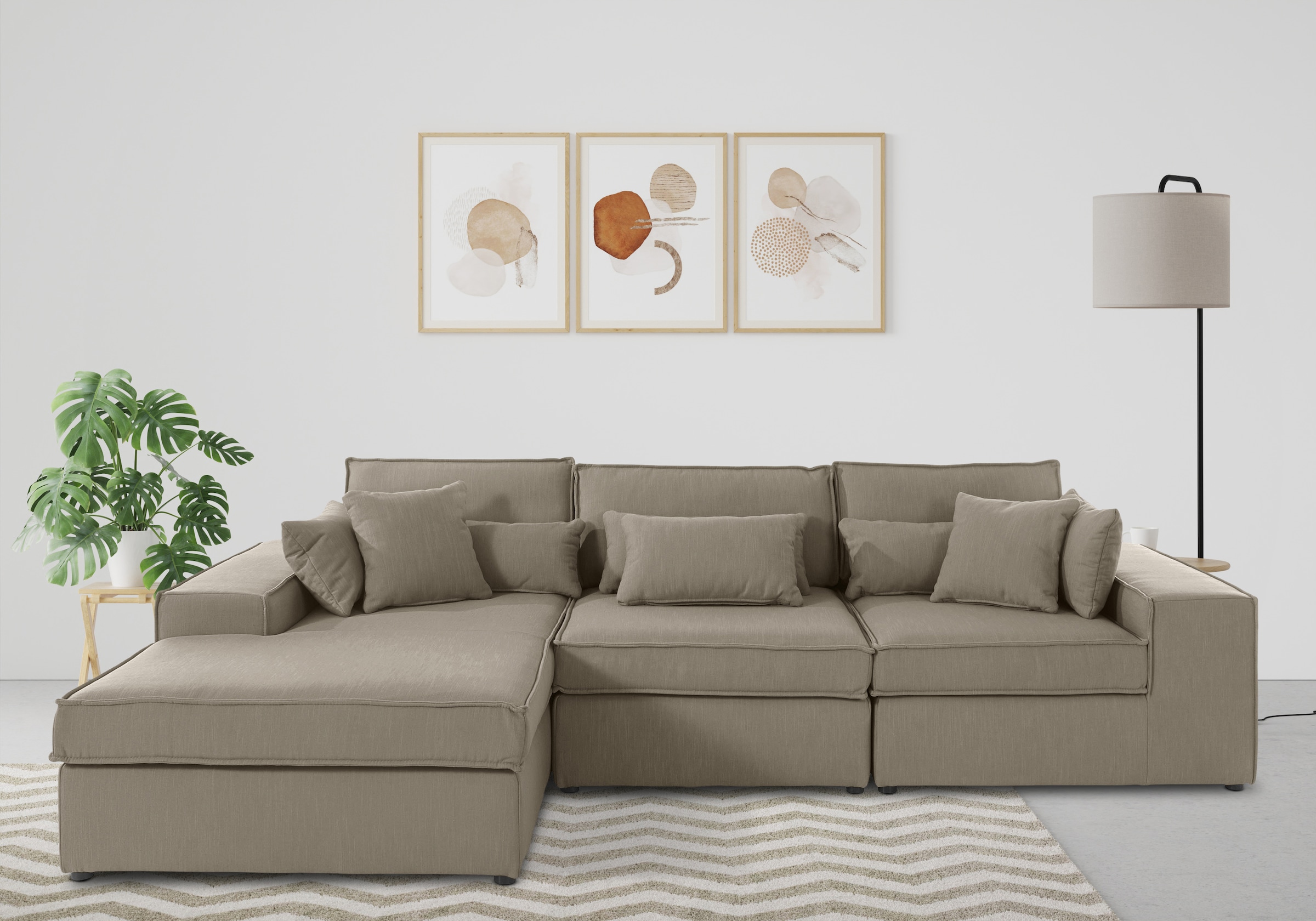 OTTO home Ecksofa »Florid L-Form« 3 Teile, bestehend aus Modulen, viele Bez günstig online kaufen