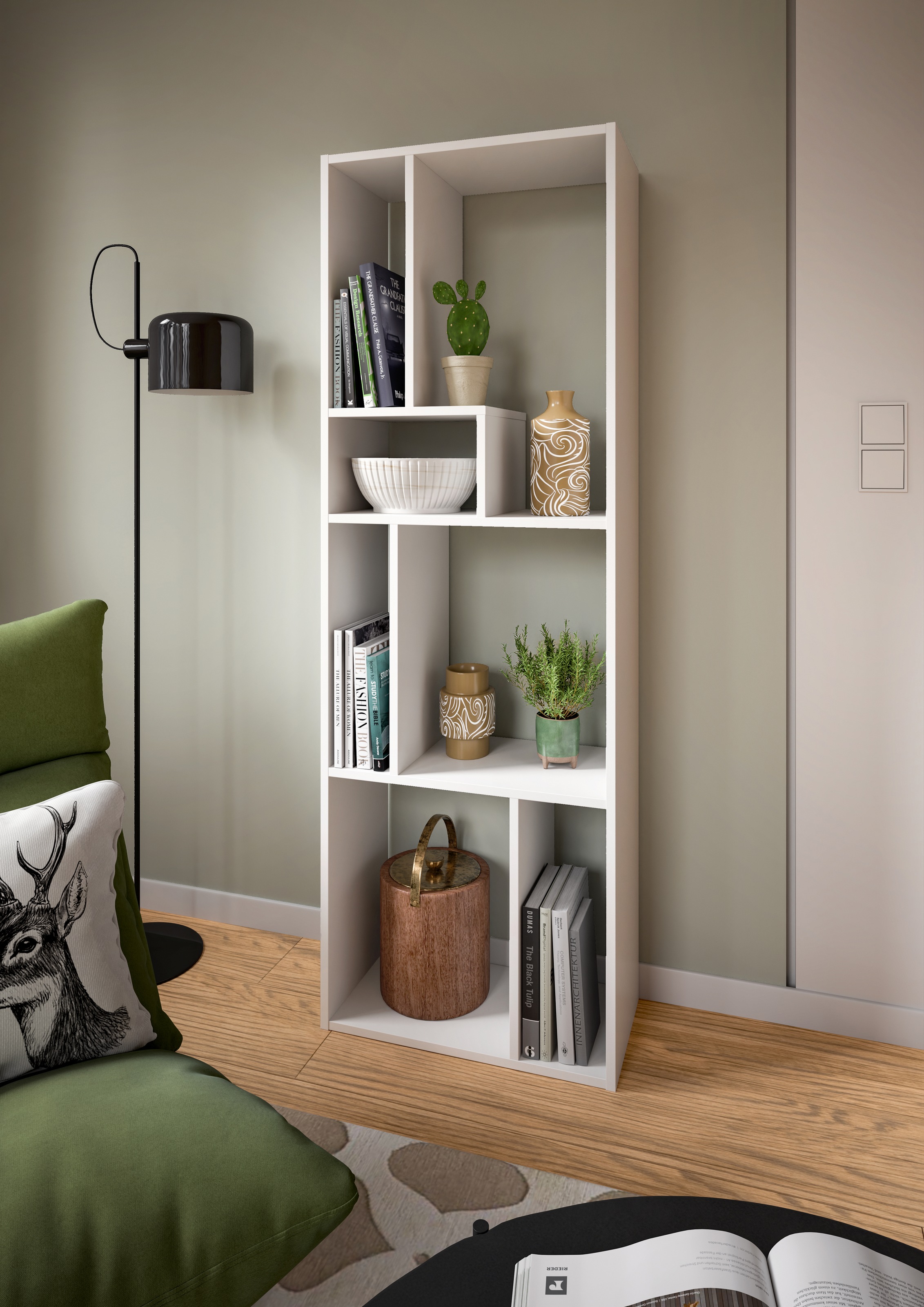 INOSIGN Standregal »Korak, Breite 159 cm, vertikal oder horizontal montierbar«, universal einsetzbar, Regal, Lowboard, Raumteiler, TV-Möbel, Wandregal