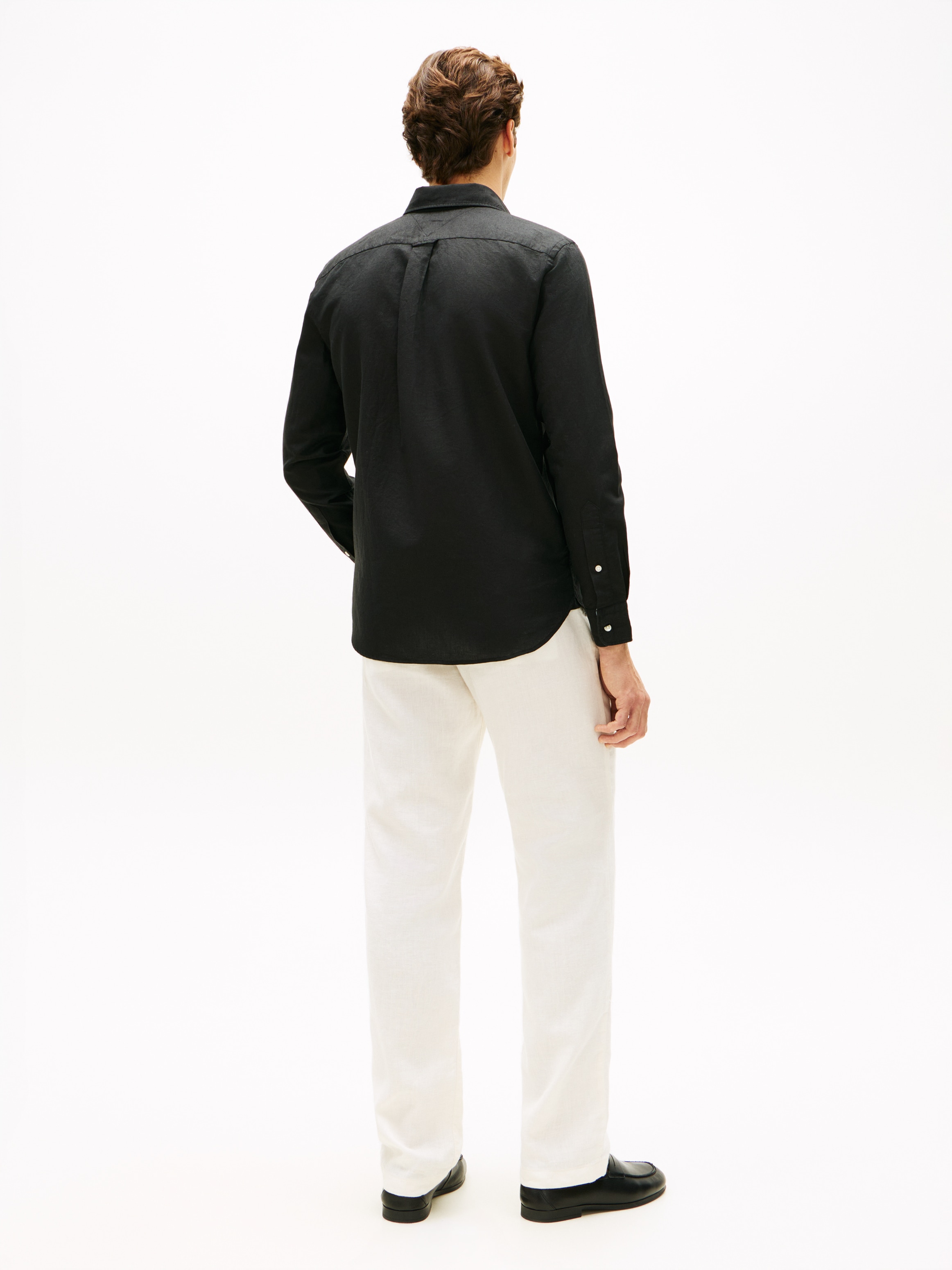 Tommy Hilfiger Langarmhemd »LINEN BLEND SOLID BTD« Regular Fit Leinen