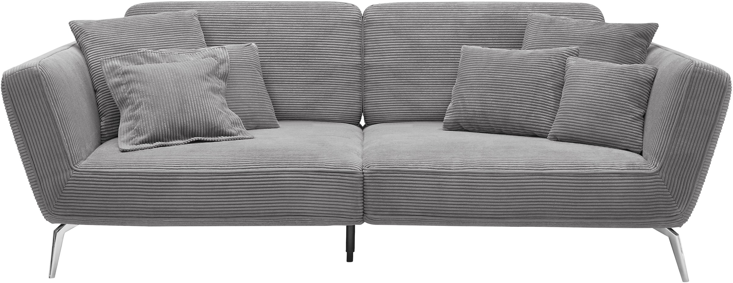 set one by Musterring Big-Sofa »SO 4500«, Füße chromfarben, wahlweise mit Kopfstütze, Breite 260cm, in Cord