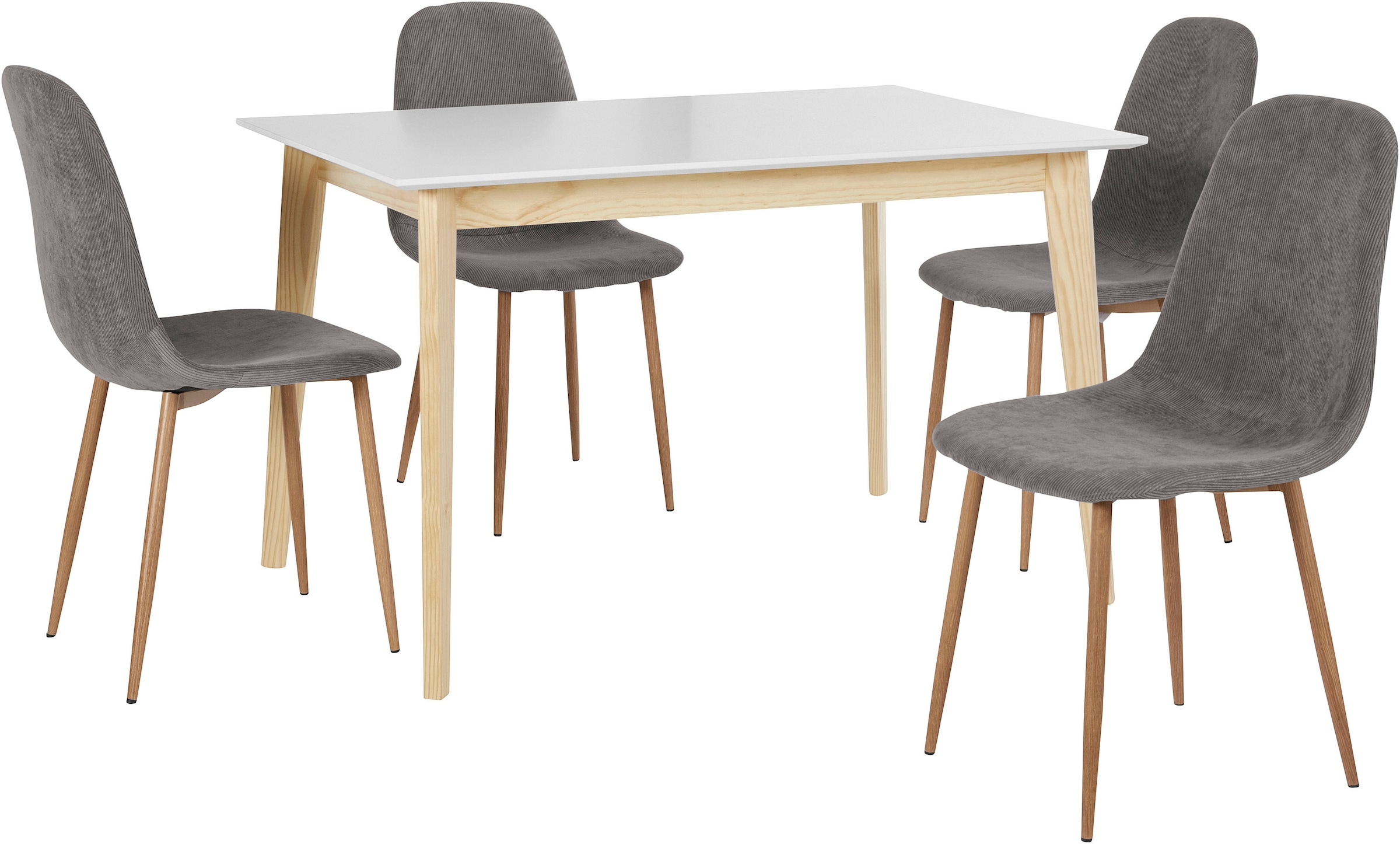 Breite cm Homexperts »Kailtin« tlg., 4 Esstisch (Set, 5 bestellen »Kaitlin Tischgruppe«, 120 Essgruppe Stühlen) und bestehend online aus