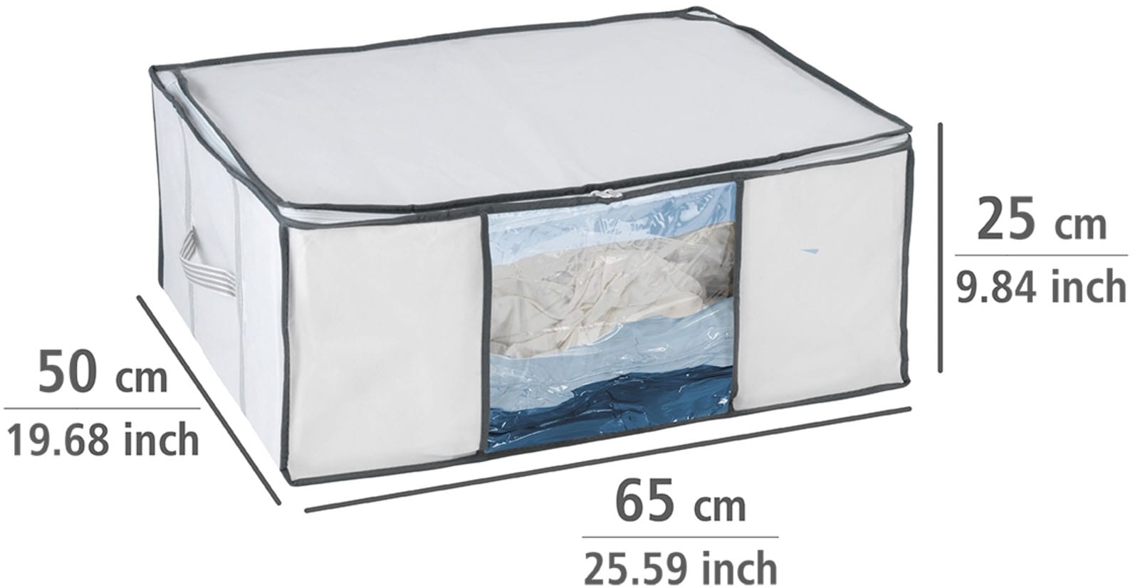 WENKO Unterbettkommode »Vakuum Soft Box L«, integrierte Vakuum-Tasche & Blitzventil, bis zu 75 % Platzersparnis
