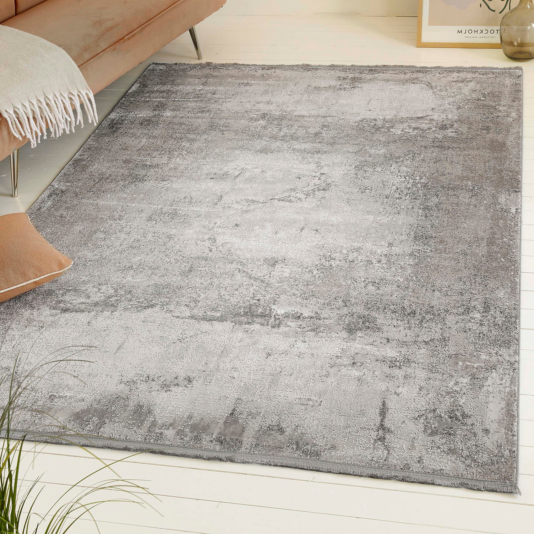 my home Teppich »Morona«, rechteckig, 6 mm Höhe, Flachgewebe, weiche Viskos günstig online kaufen