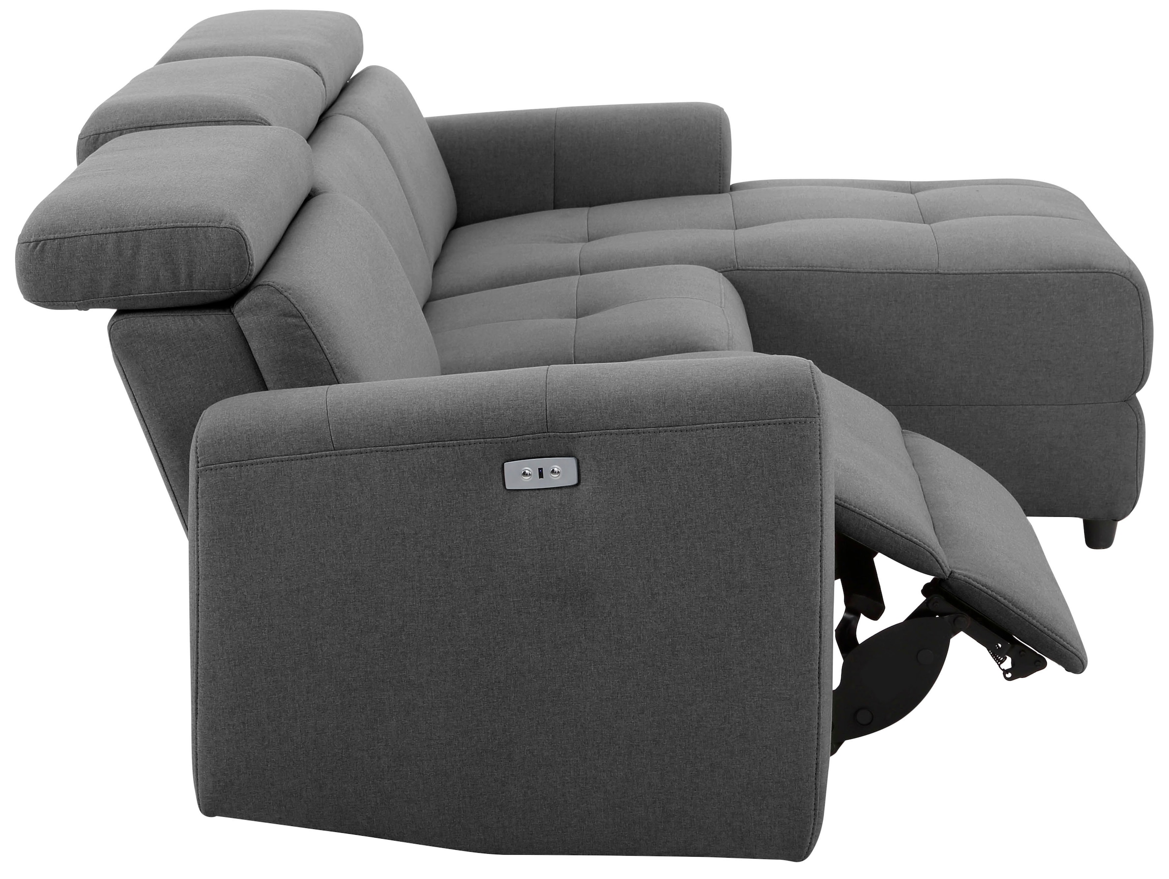 Home affaire Ecksofa »Sentrano, L-Form,«, 275 cm, man. o. elektr. Relaxfunktion und USB/Kopfverstellung