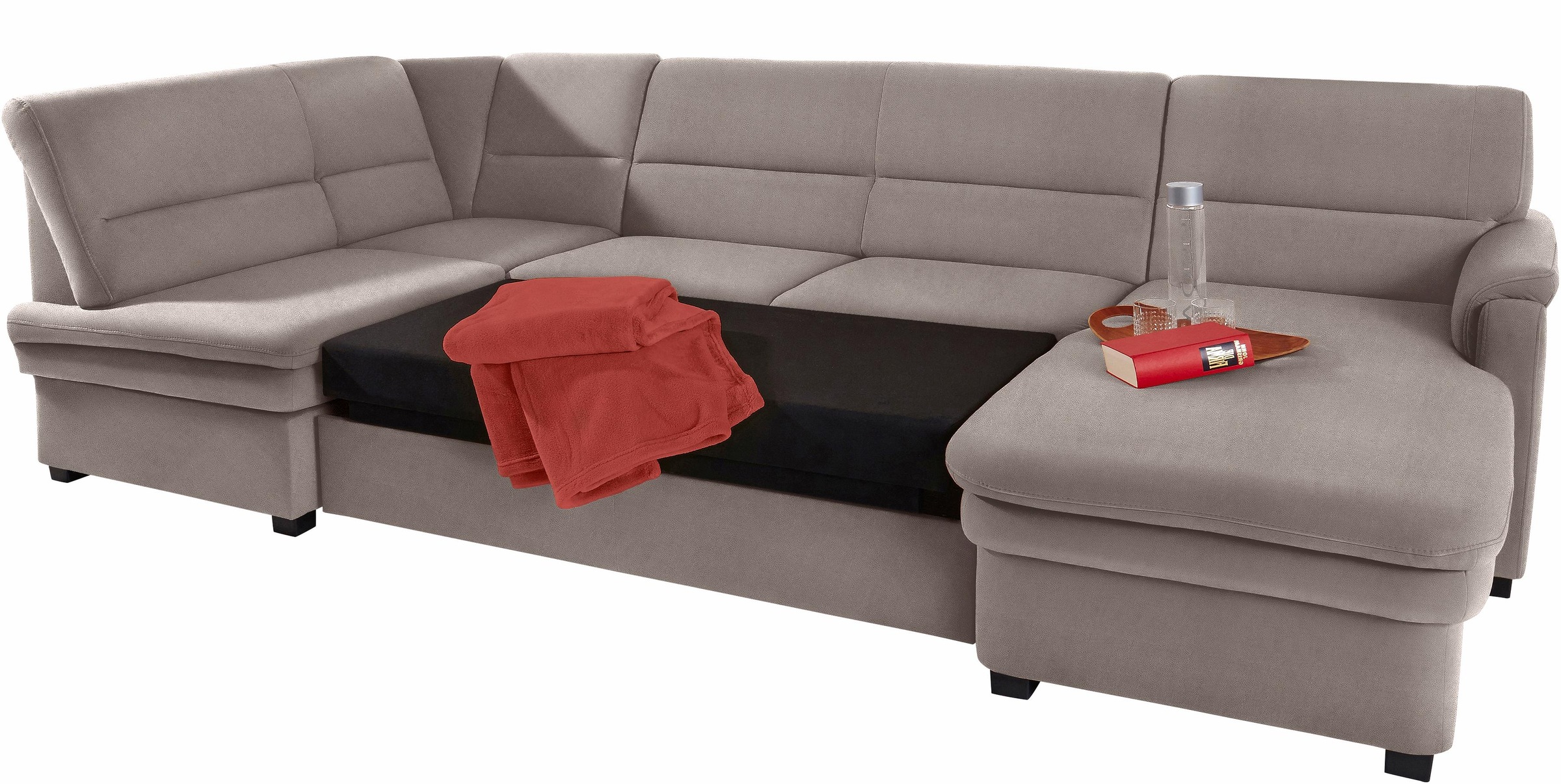 sit&more Wohnlandschaft »Pisa U-Form«, mit Federkern, wahlweise mit Bettfunktion