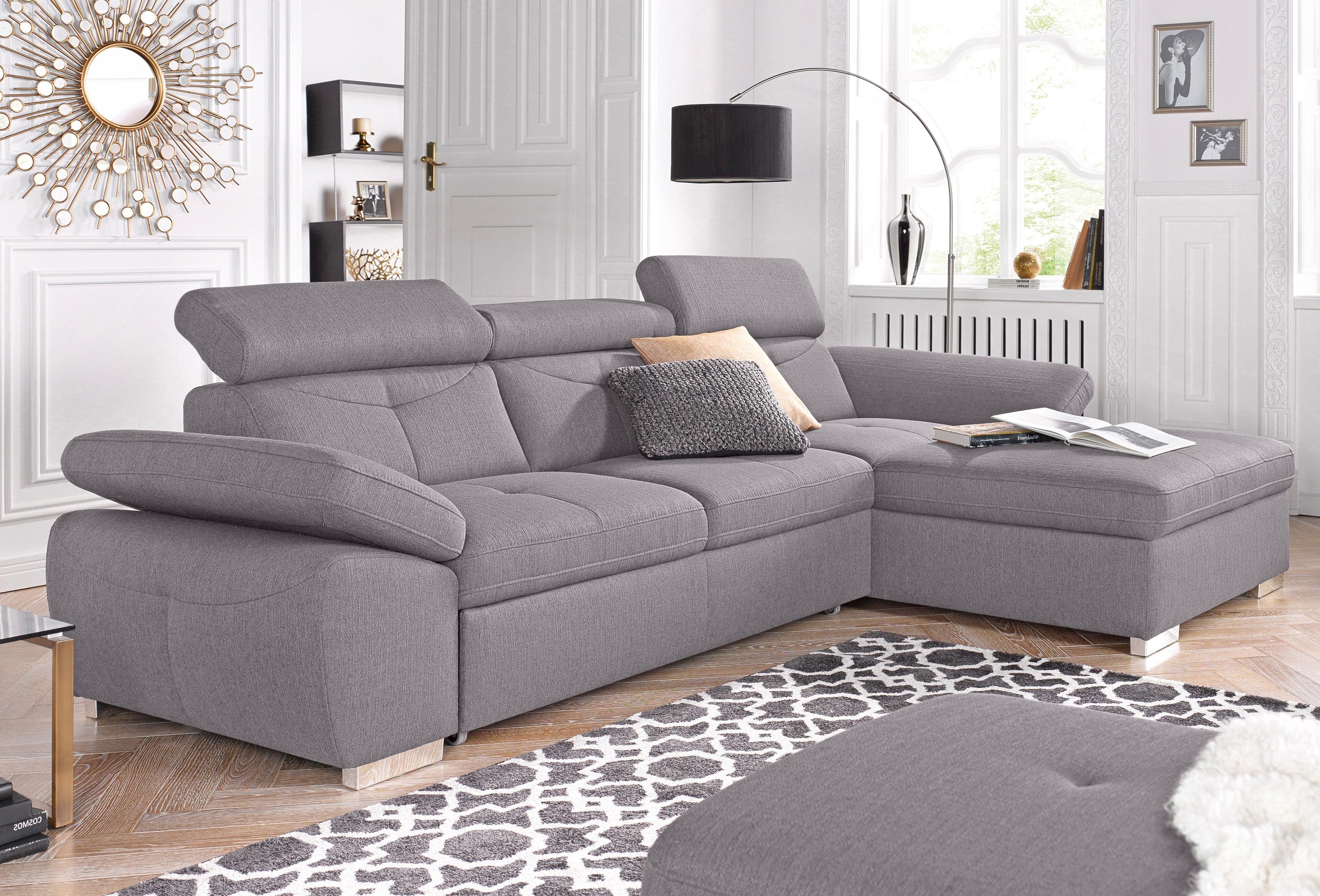 exxpo - sofa fashion Ecksofa »Spring, super bequem, mit Armteil- und Kopfte günstig online kaufen