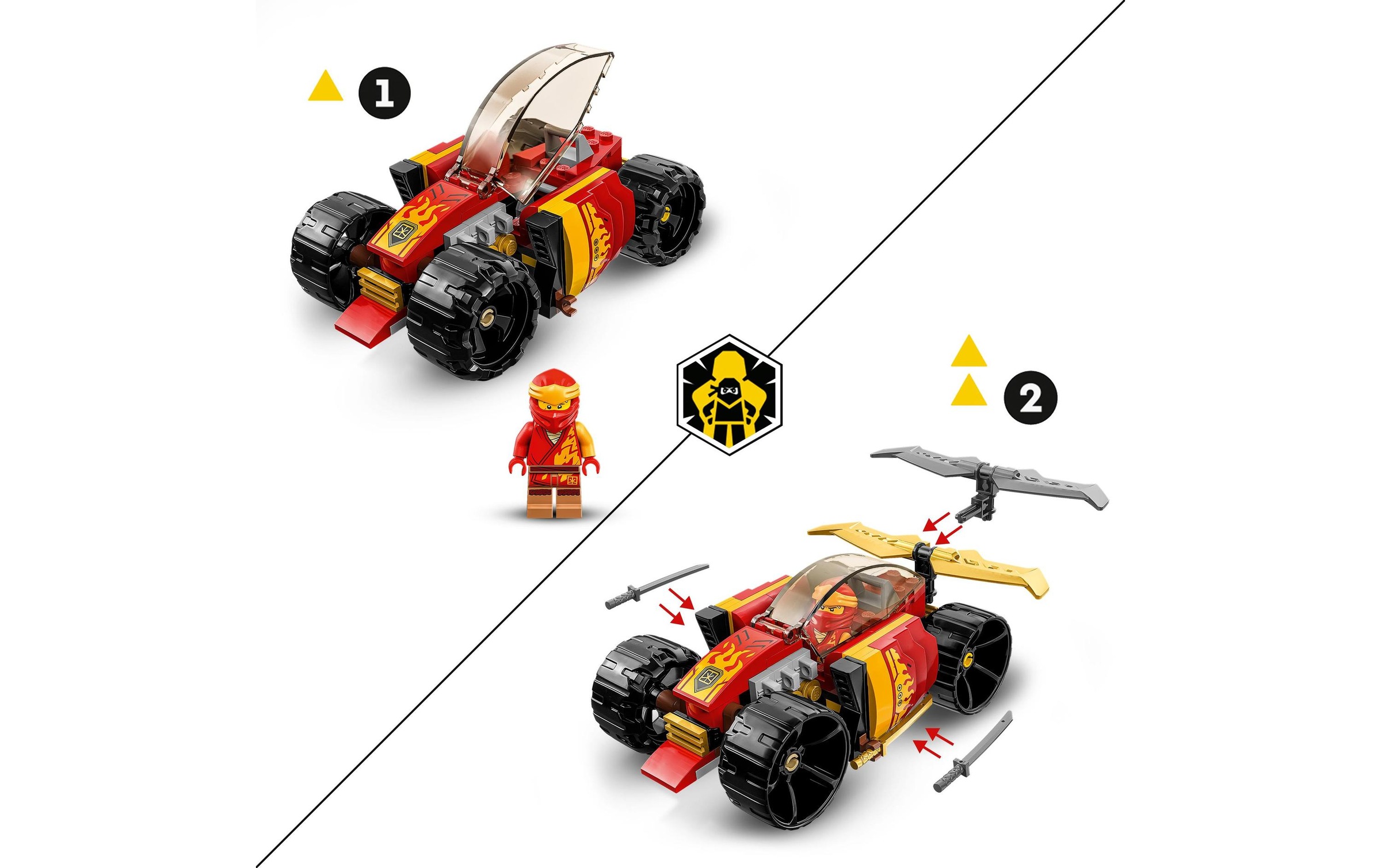 LEGO® Konstruktionsspielsteine »Kais Ninja-Rennwagen EVO«