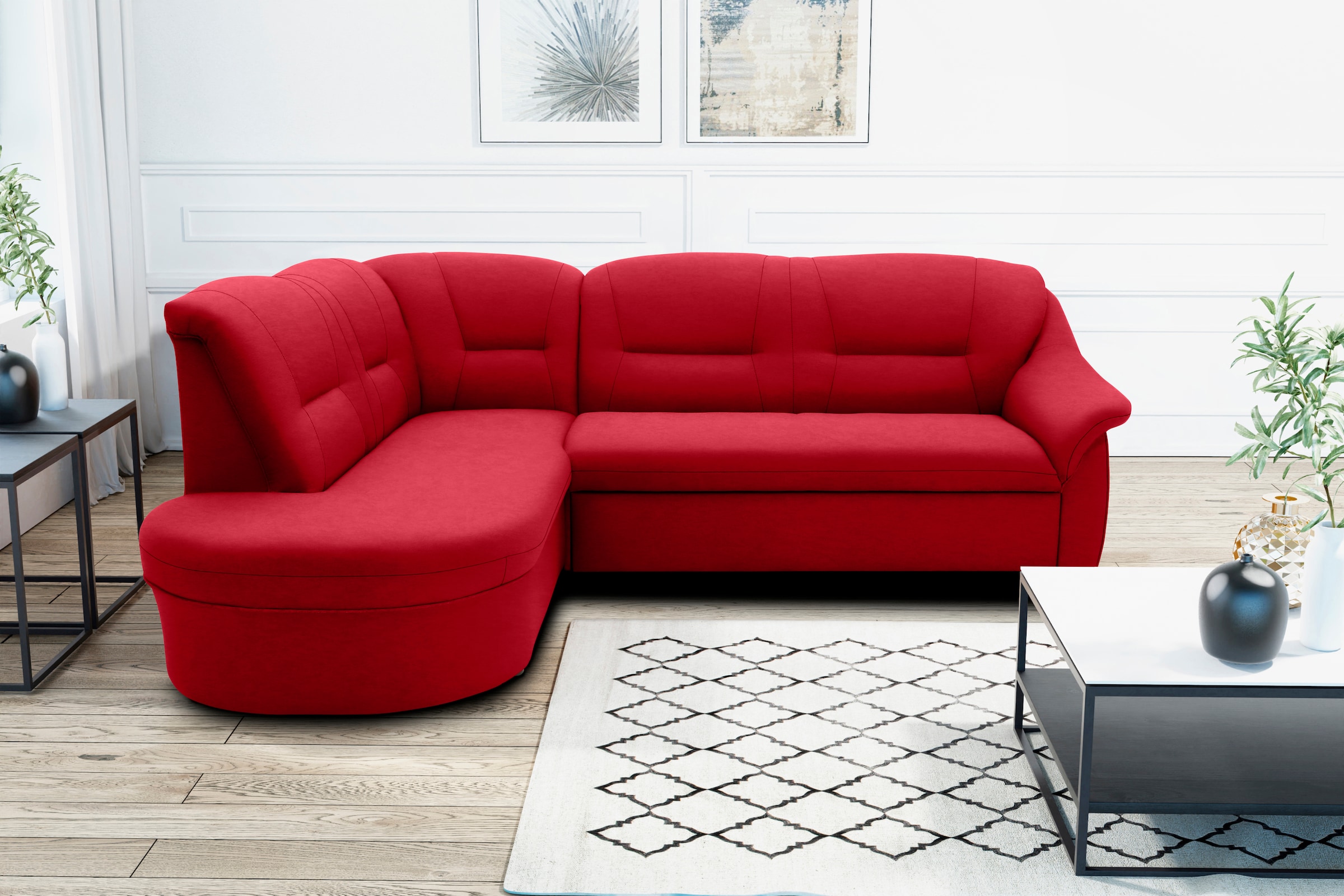 DOMO collection Ecksofa »Faenza für kleine Räume, Stellmaße 232,176cm, komf günstig online kaufen