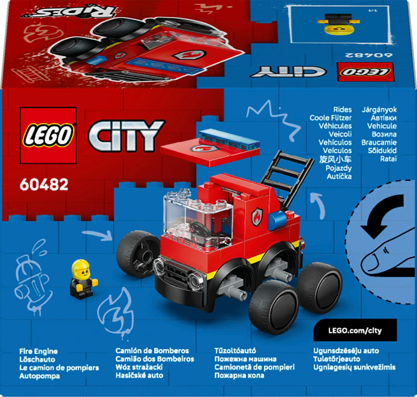 LEGO® Konstruktionsspielsteine »Coole Flitzer – Löschauto (60482), LEGO City« Made in Europe
