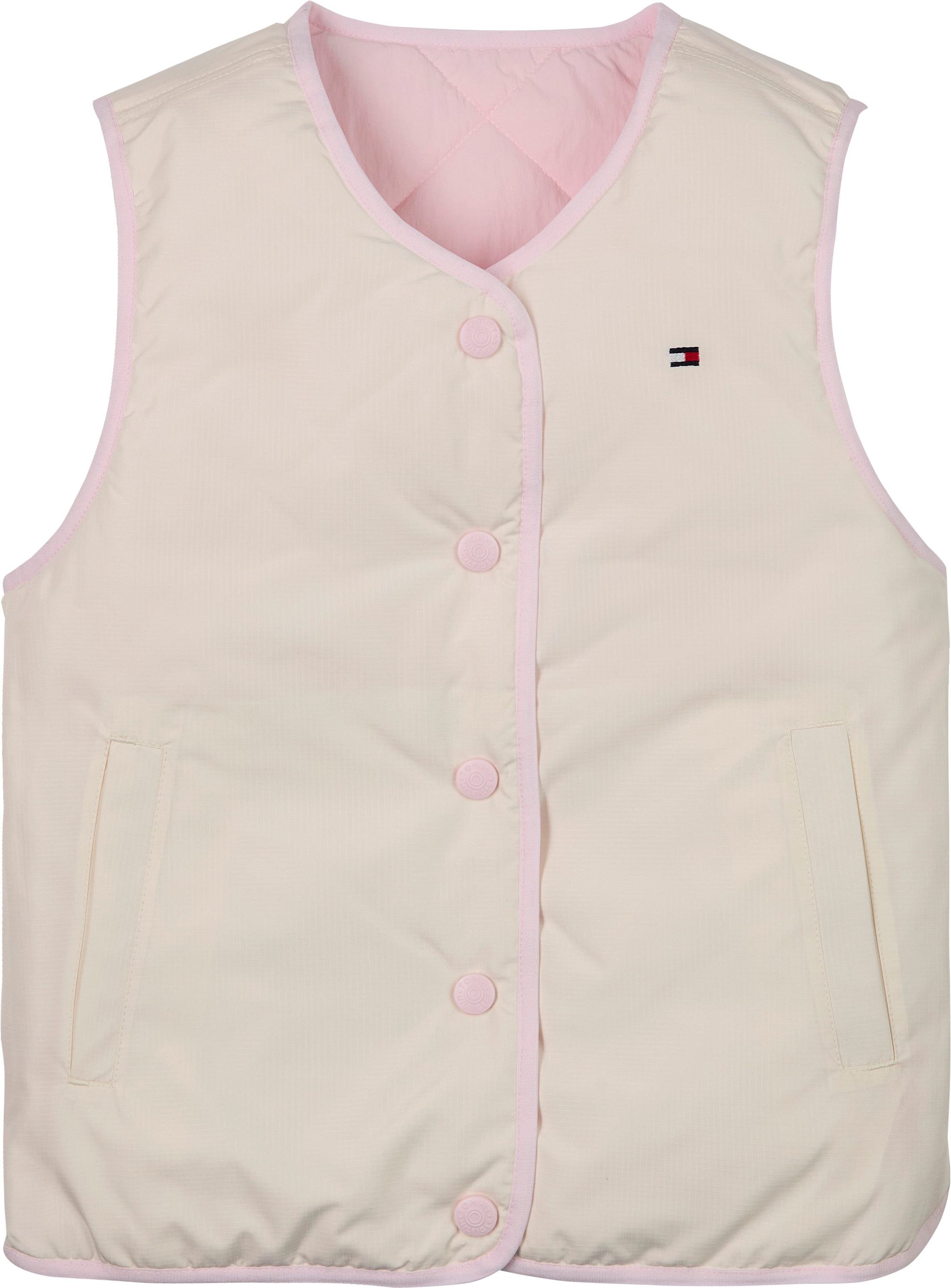 Tommy Hilfiger Wendeweste »REVERSIBLE QUILTED VEST«, für Kinder bis 16 Jahre, mit großen Druckknöpfen