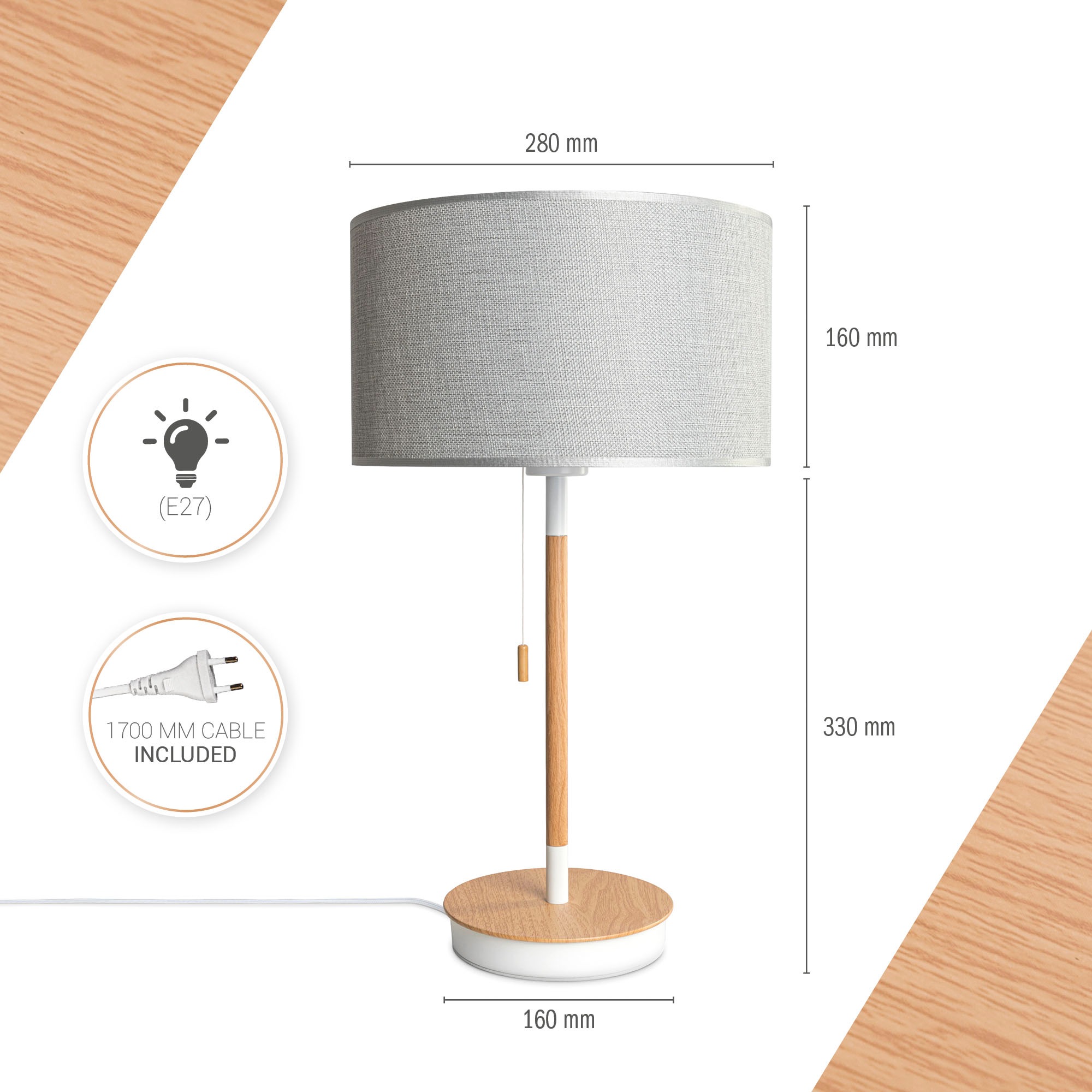 Paco Home Tischleuchte »EK CA UNI COLOR«, Leuchtmittel E27   ohne Leuchtmit günstig online kaufen