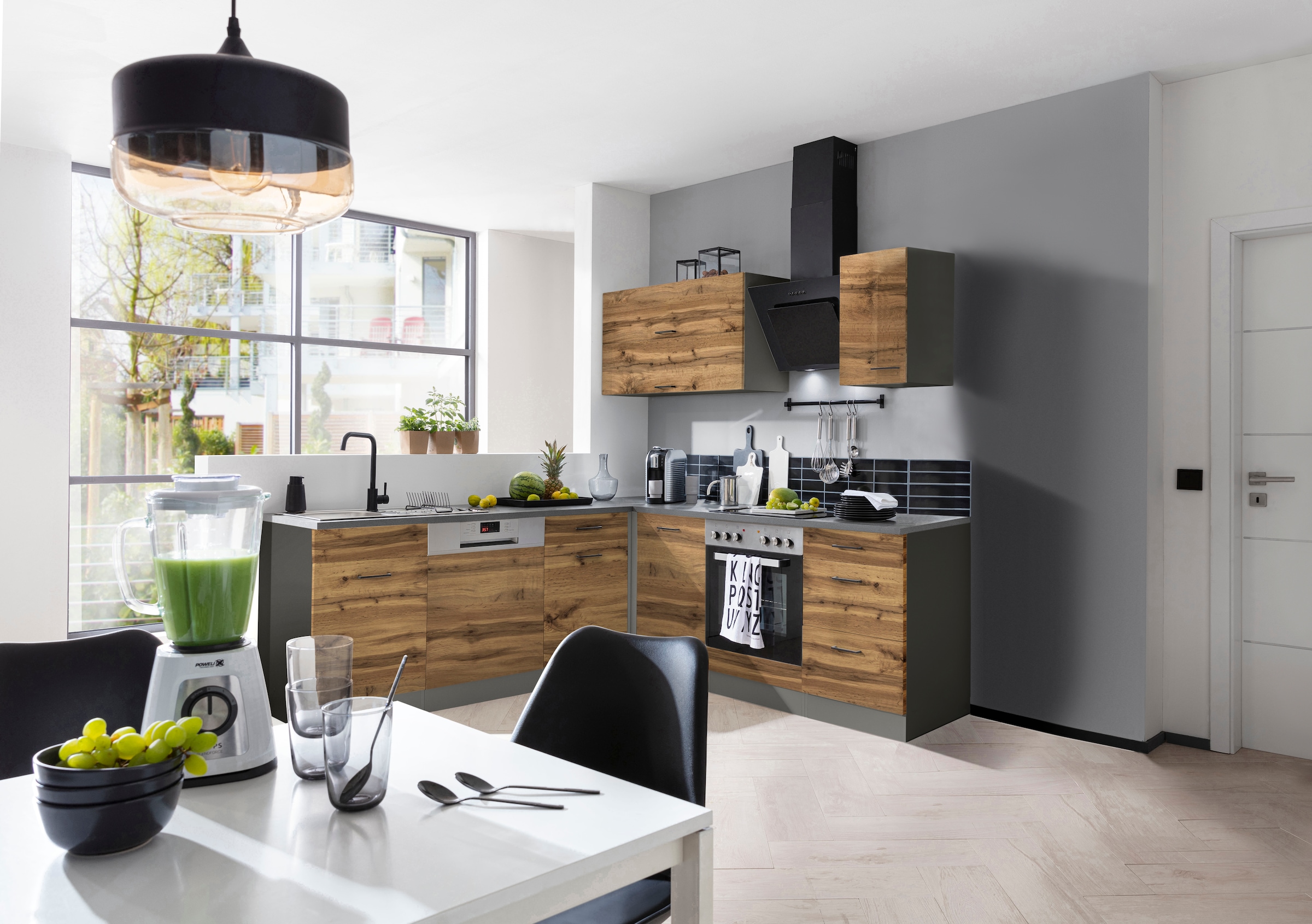 KOCHSTATION Winkelküche »KS-Trier«, ohne E-Geräte, Stellbreite 220/220 cm