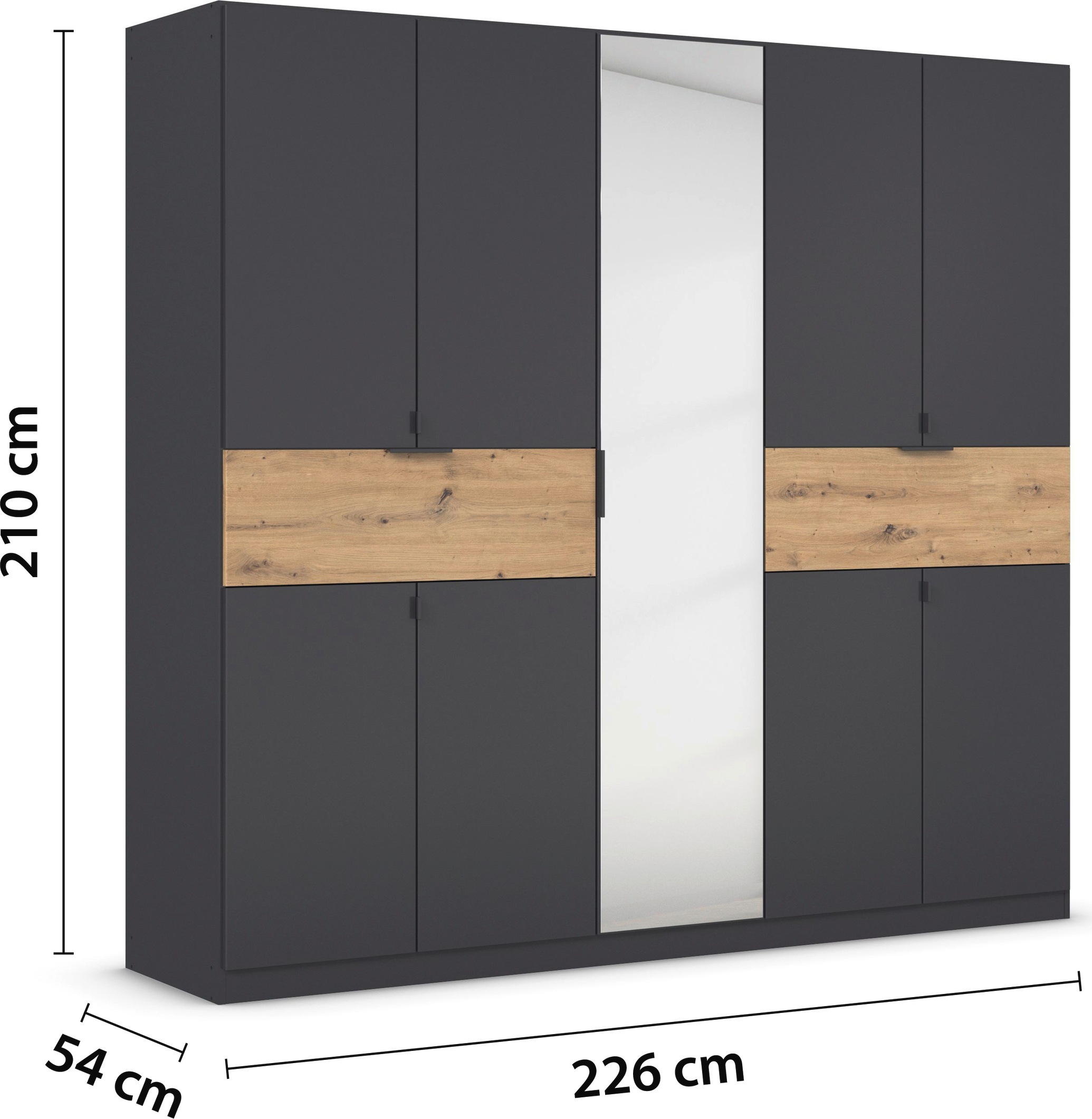 rauch Drehtürenschrank »Kleiderschrank Schrank Garderobe Wäscheschrank TICAO«, (Schubladen in der Höhe variabel positionierbar), mit 2 geräumigen Schubladen, viel Stauraum MADE IN GERMANY