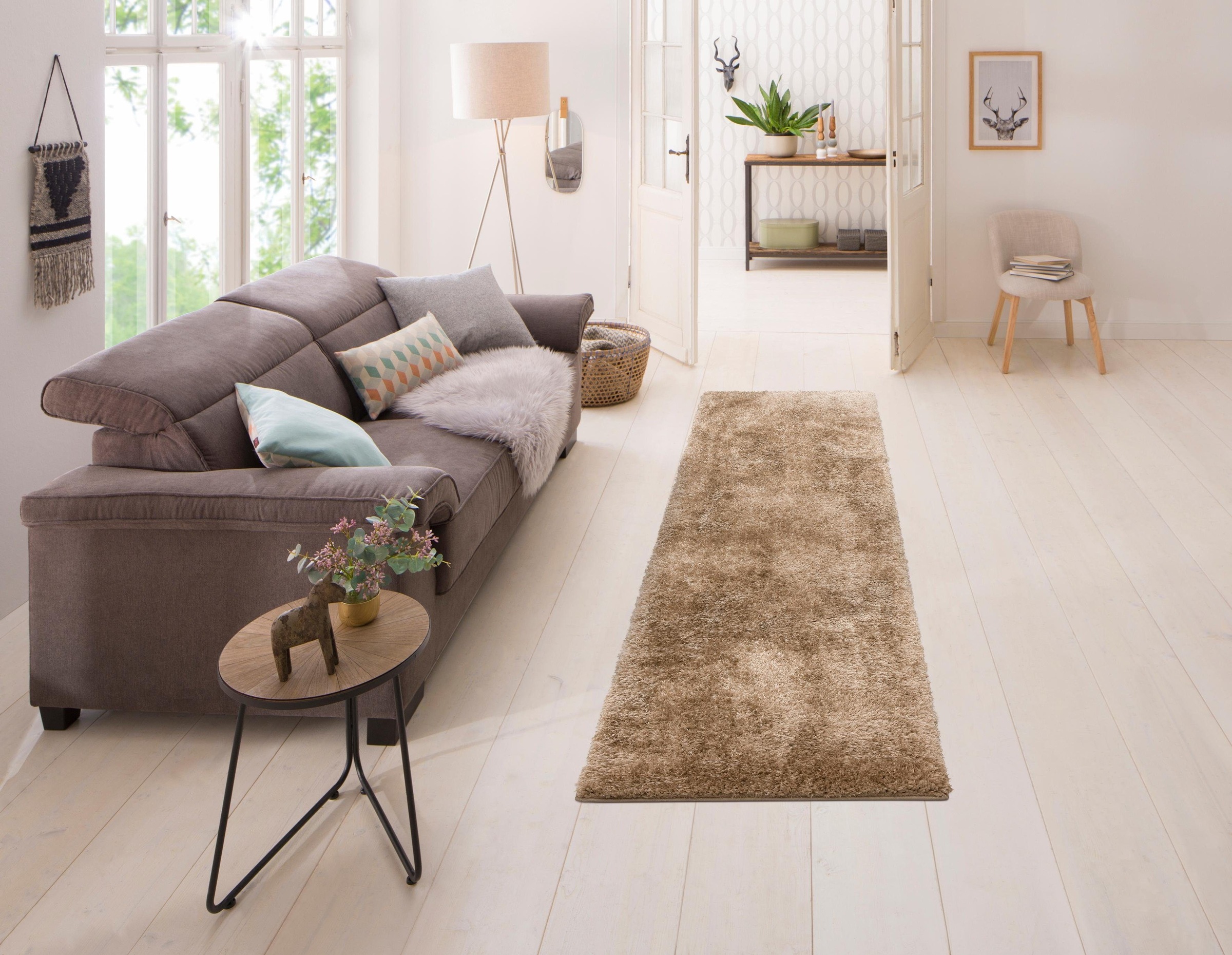my home Hochflor-Läufer Malin, rechteckig, Höhe: günstig online kaufen