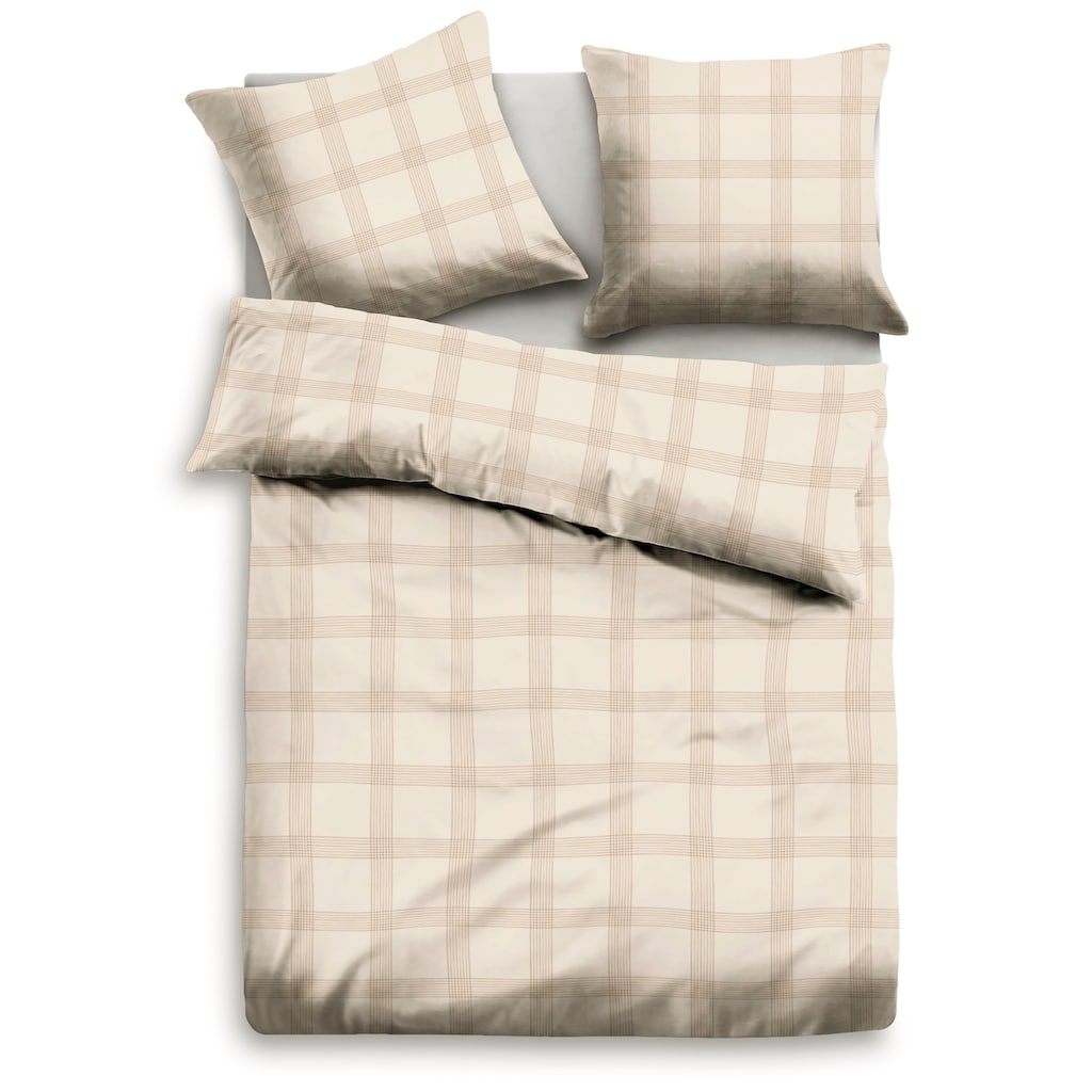 OTTO products Bettwäsche »Lennja in Gr. 135x200, 155x220 oder 200x200 cm«, (2 tlg.), Bettwäsche aus Bio-Baumwolle, nachhaltige Bettwäsche im Karo-Design