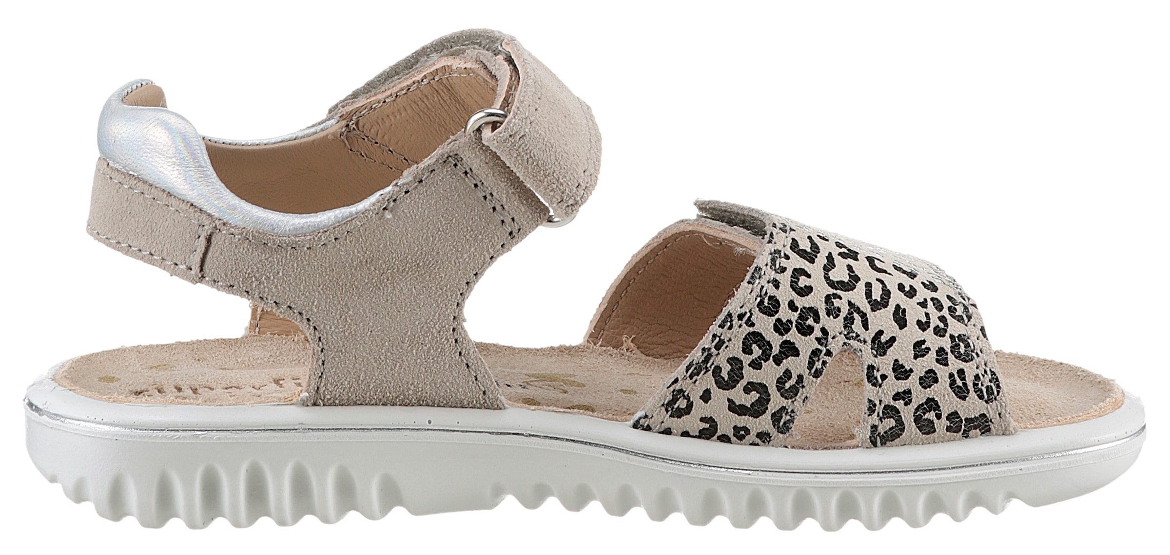 Superfit Sandale »SPARKLE WMS: mittel«, Klett-Sandalette mit Leomuster, Größenschablone zum Download