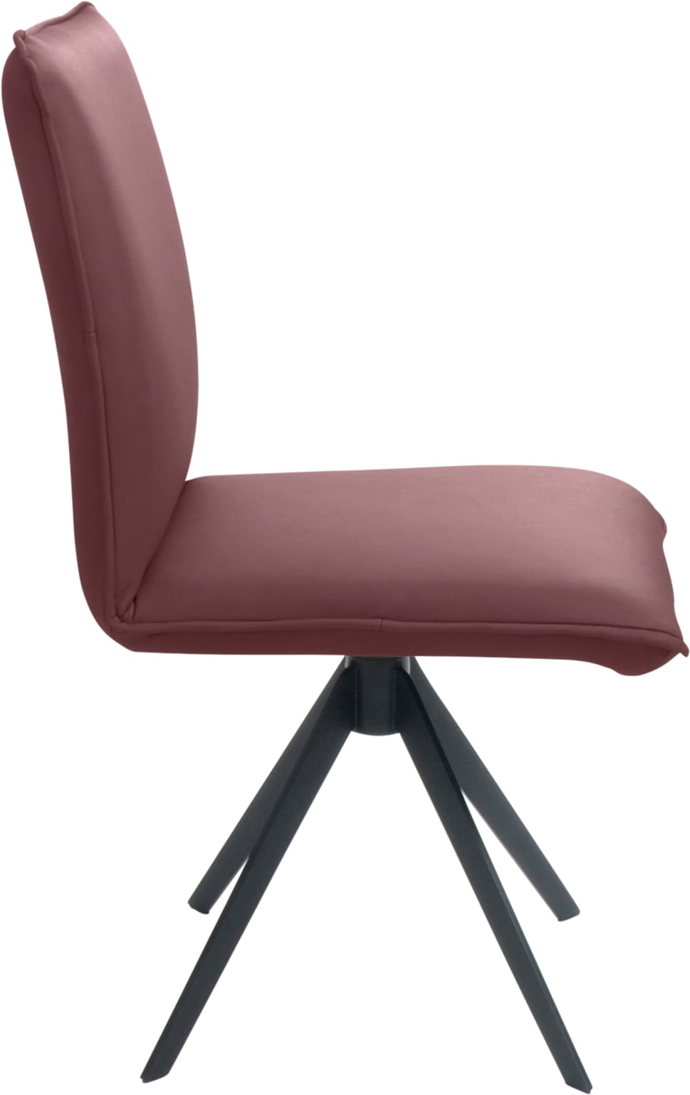 K+W Komfort & Wohnen Drehstuhl, Leder, Blitzdrehkreuz und Rückholfunktion, dekorativer 12mm Biese