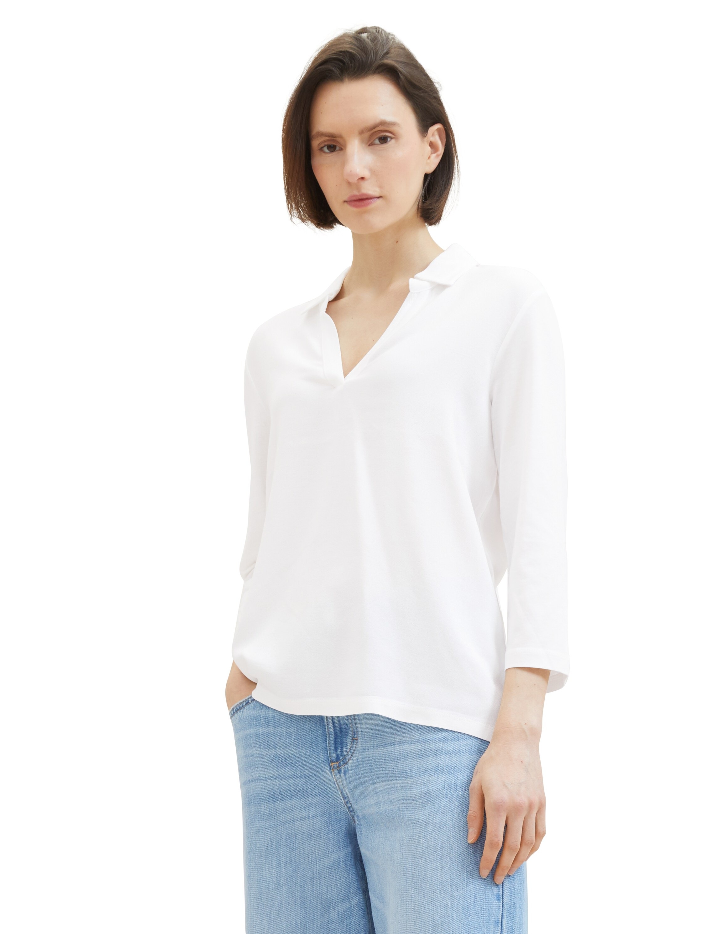 TOM TAILOR Langarmshirt, mit Polokragen