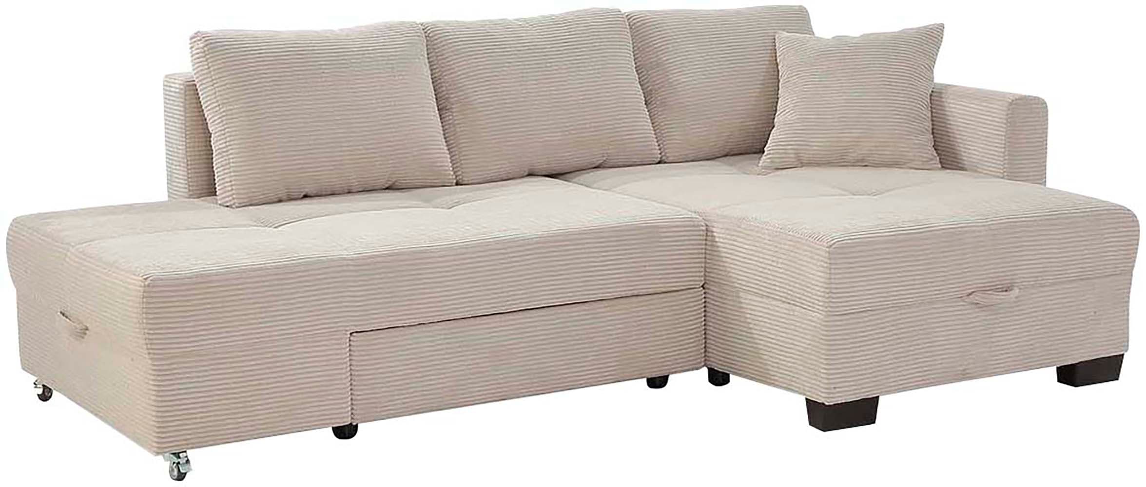 Jockenhöfer Gruppe Ecksofa »Fantasy, Dreh-Schwenk-Ottomane«, inklusive Relax- und Schlaffunktion, Ottomane links/ rechts montierbar