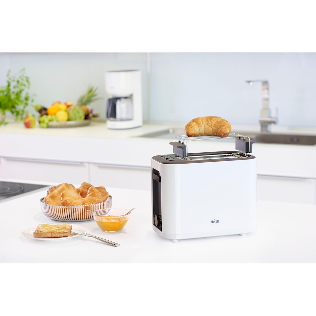 Braun Toaster »HT 3010 WH«, 2 kurze Schlitze, für 2 Scheiben, 1000 W