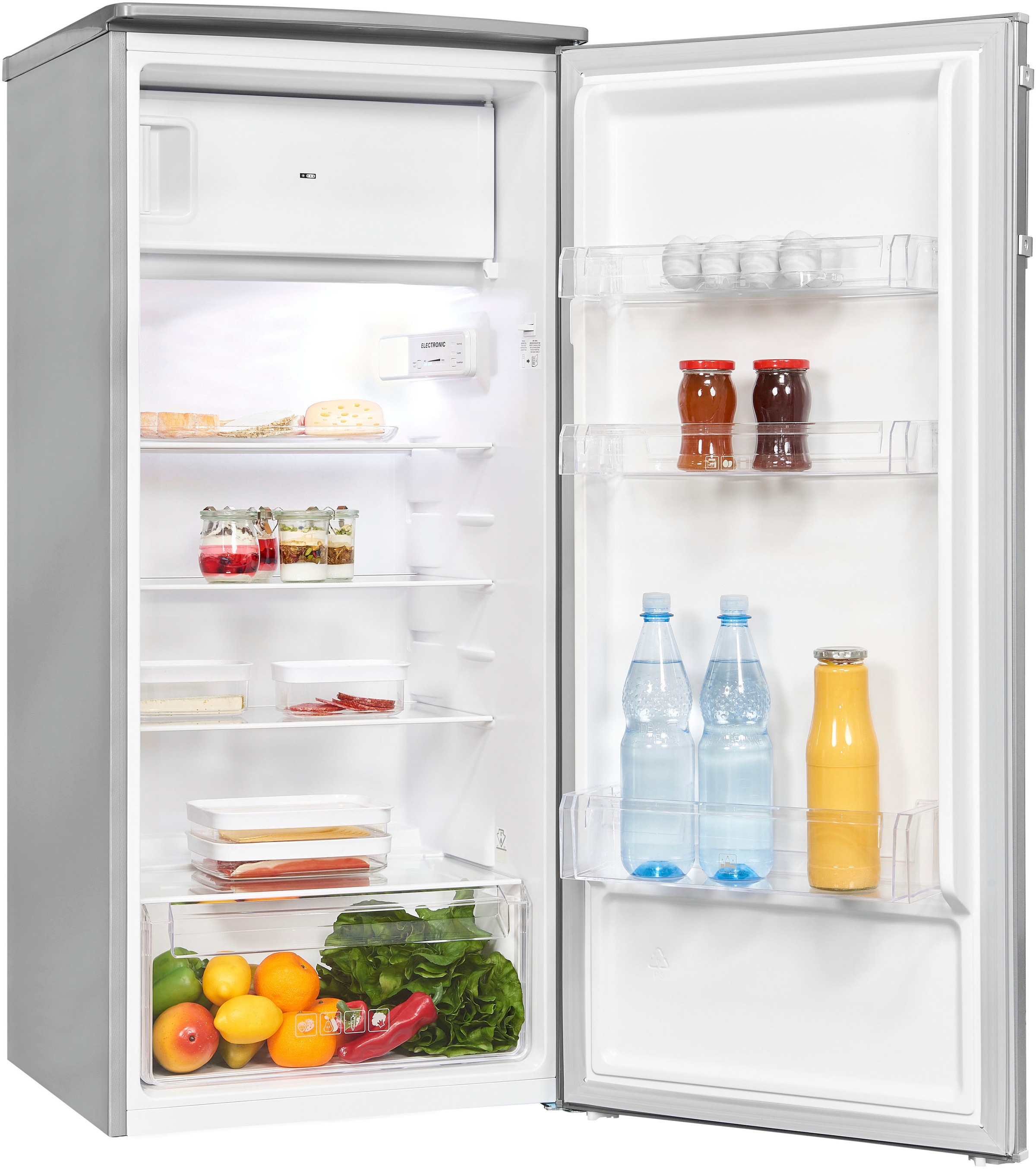 exquisit Kühlschrank »KS185-4-HE-040E inoxlook«, 190 L Volumen, Schnellgefrieren, 4 Sterne