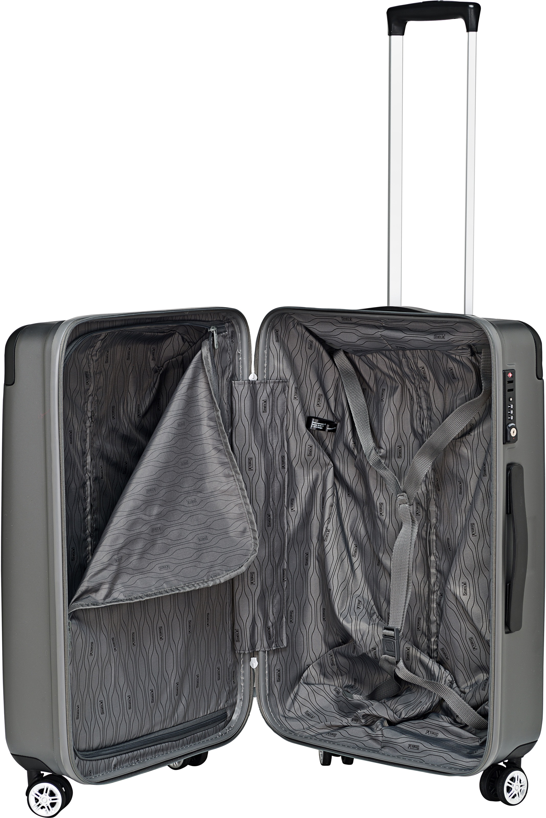 Stratic Hartschalen-Trolley »Stripe, 54 cm«, 4 Rollen, Handgepäck Reisekoffer Reisegepäck TSA-Zahlenschloss