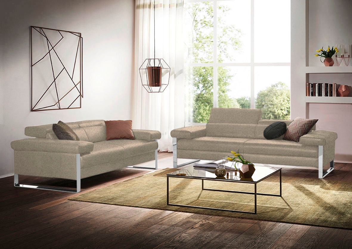 W.SCHILLIG 2-Sitzer »finn«, German Design Award 2016, Fußgestell Chrom glänzend, Breite 210 cm