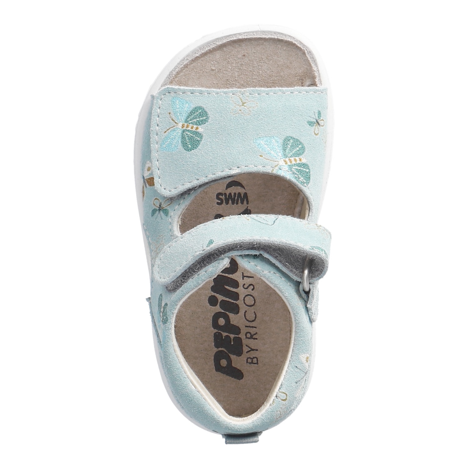 PEPINO by RICOSTA Lauflernschuh »Banu WMS: mittel«  Sandalette mit Klett und Animal Print, Größenschablone zum Download