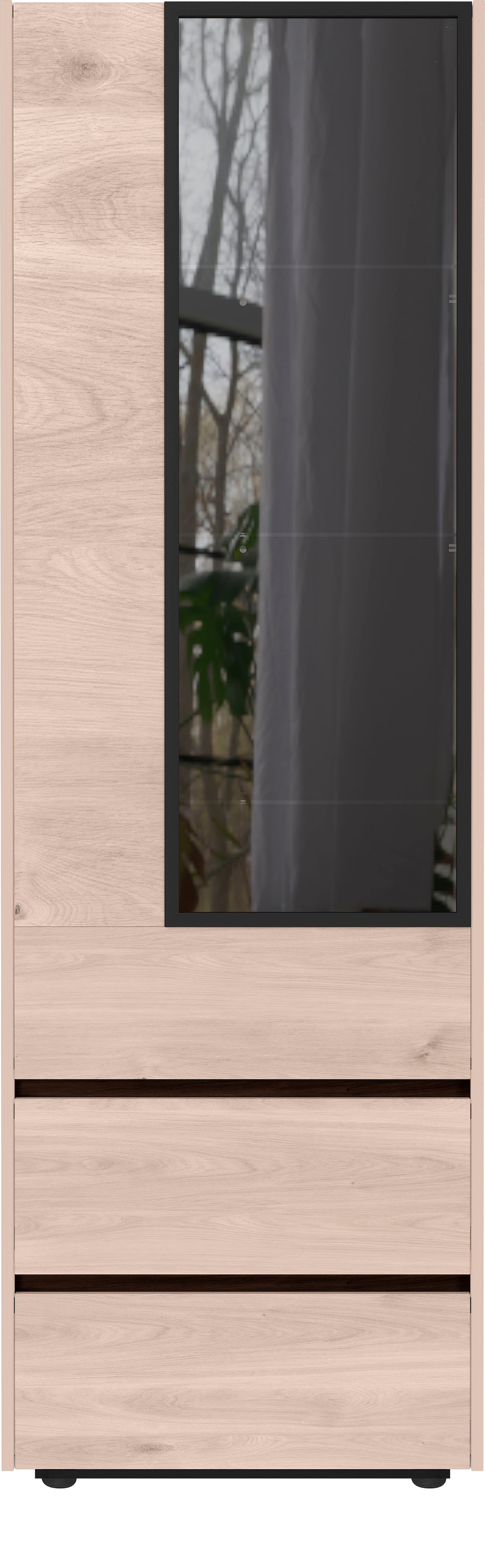 GERMANIA Vitrine »Cantoria«, Tür Fußvarianten online mit Rauchglas inkl. kaufen Glaseinsatz in zwei aus Grau