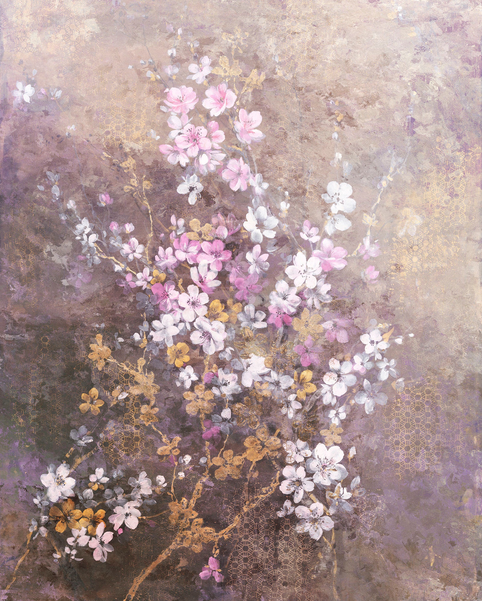 Komar Fototapete Hanami Blumen B/L: ca. 200x250 cm günstig online kaufen