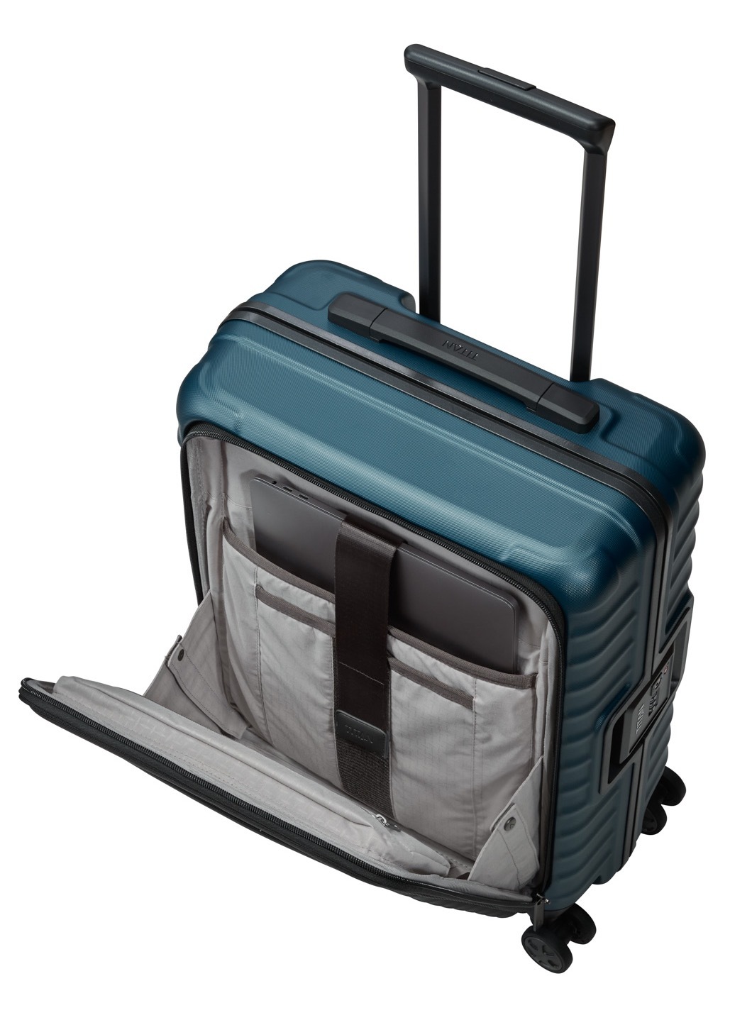 TITAN® Hartschalen-Trolley »LITRON Frame mit Vortasche, Safeplus-Verschluss«, 4 Rollen, Hartschalen-Koffer Made in Germany mit 10 Jahren Herstellergarantie