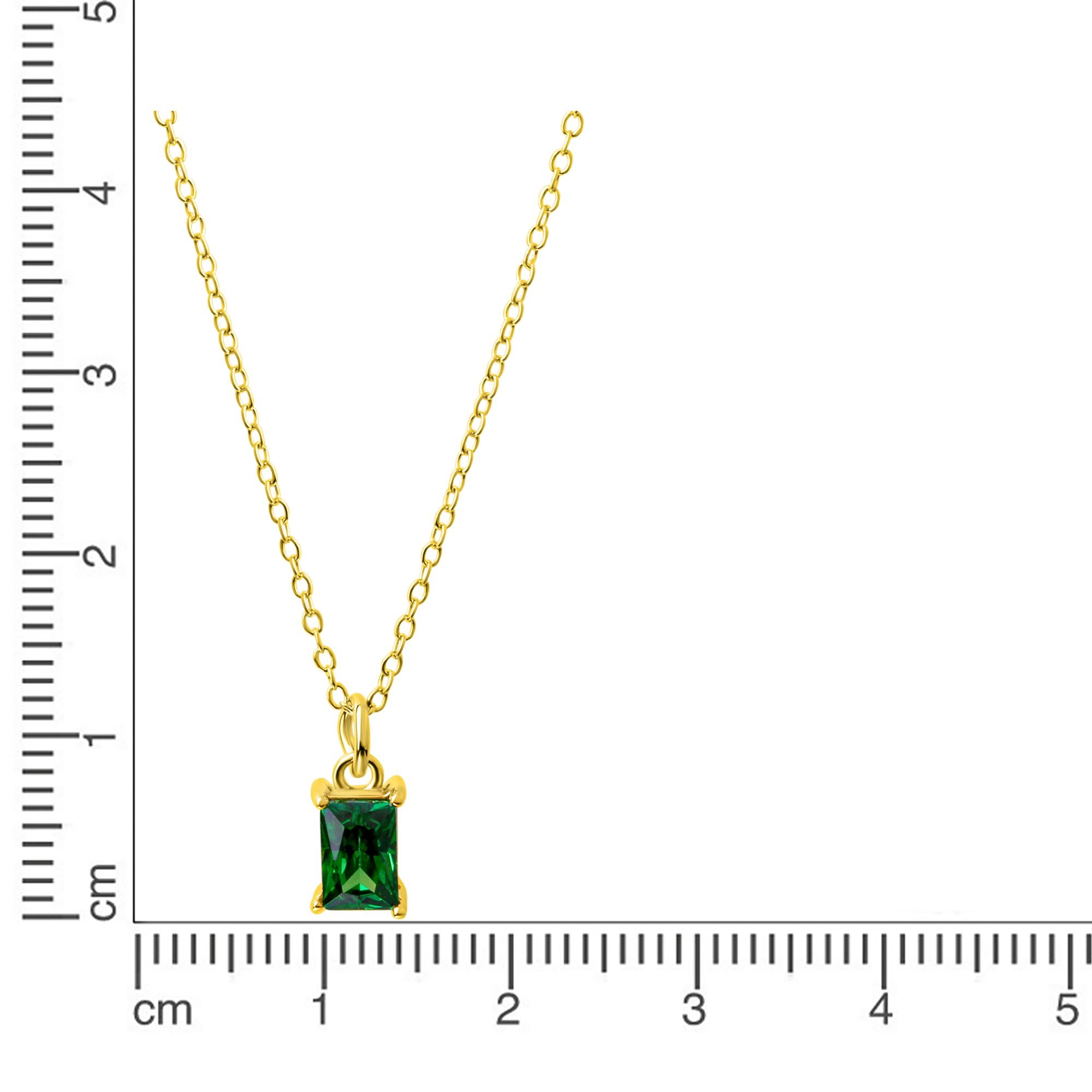 CELESTA Kette mit Anhänger »925/- Sterling Silber vergoldet Zirkonia grün«