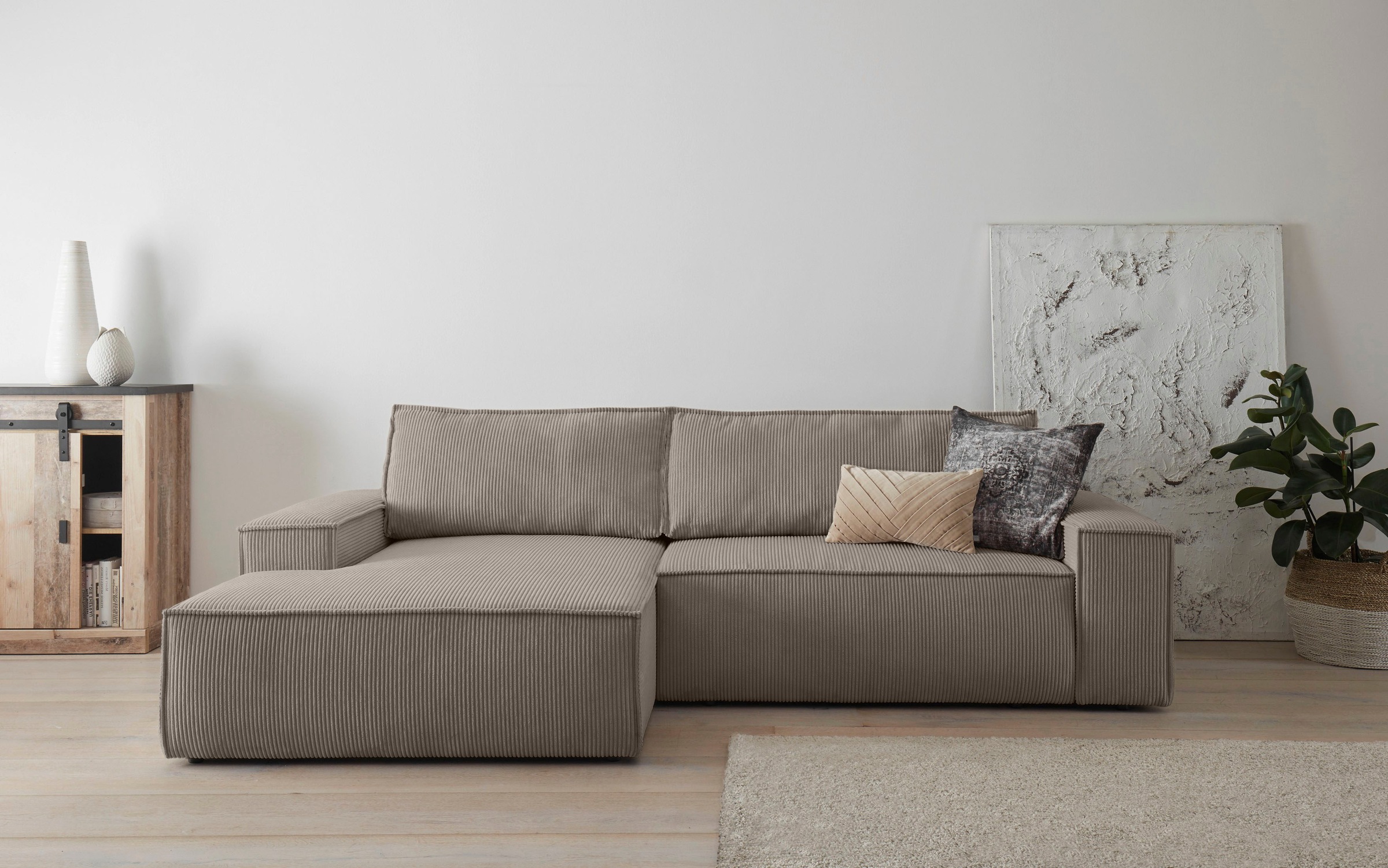 Home affaire Ecksofa »SHERWOOD Schlafsofa 267 cm, L-Form,« Schlaffunktion m günstig online kaufen