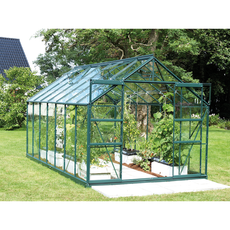 VITAVIA Gewächshaus »Mars 11500« Alu-Profile, 3 mm Sicherheitsglas smaragdgrün