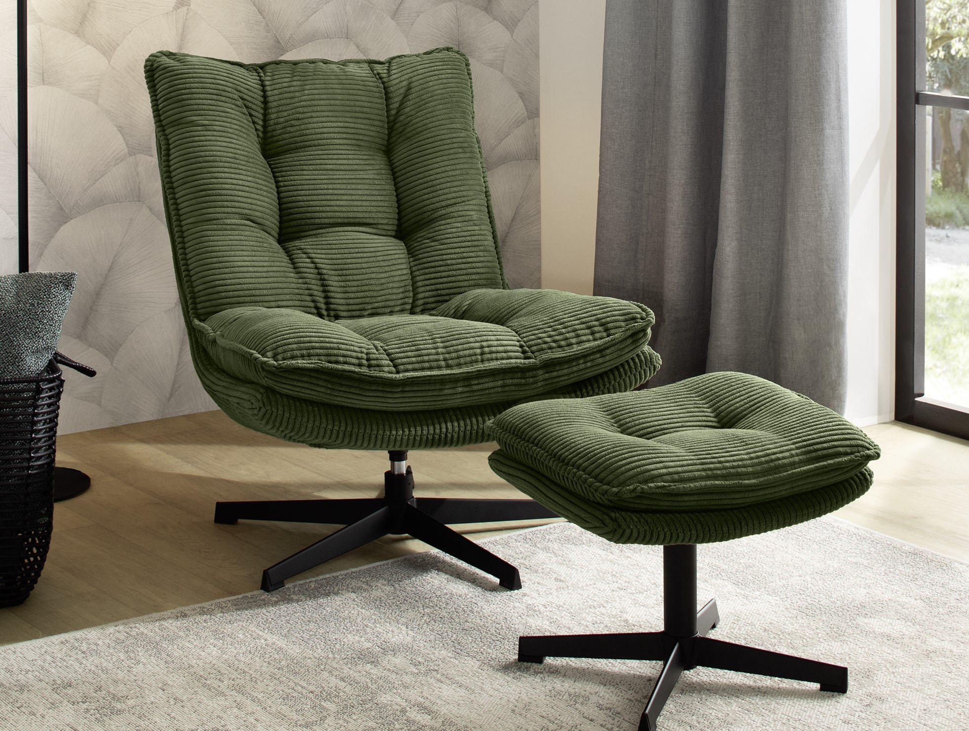 Jockenhöfer Gruppe Relaxsessel »Kasper«, Inklusive Hocker, 360° Drehfunktion