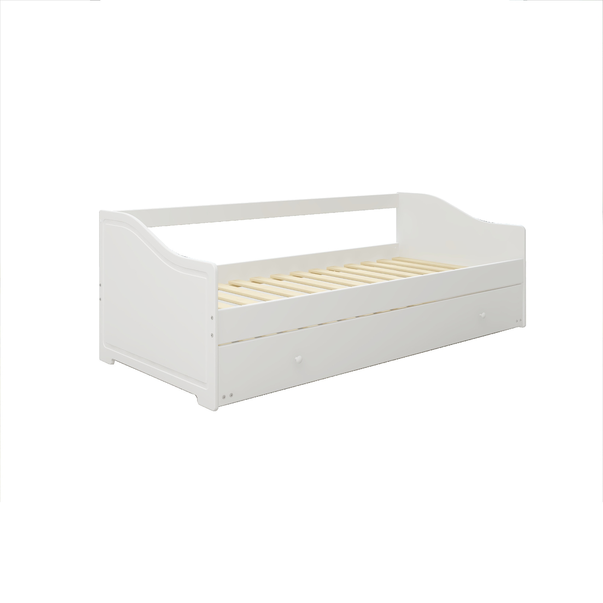 Home affaire Daybett »Arlo, inklusive 2 Matratzen + Lattenroste, Jugendbett, Gästebett,«, (Set, 5 tlg., Daybett inklusive 2-ter Schafgelegenheit, 2 Lattenroste, 2 Matratzen), 2 Schlafplätze, als Sofa nutzbar, Komplettbett