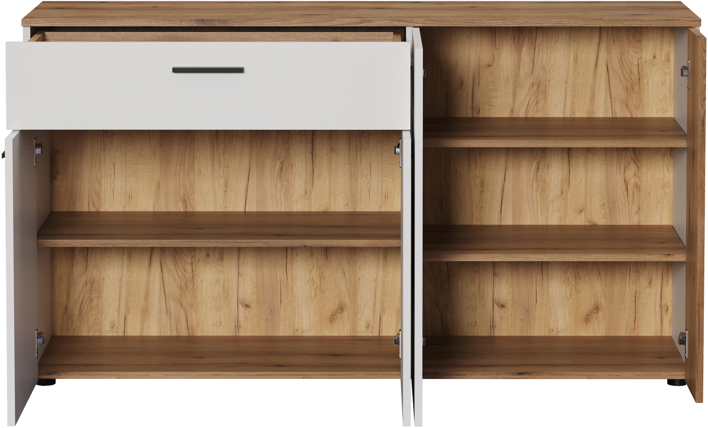 INOSIGN Sideboard »Linz«, (1 St.), Kommode mit Hirnholzapplikationen - Schrank (B/T/H) 150/42/83 cm